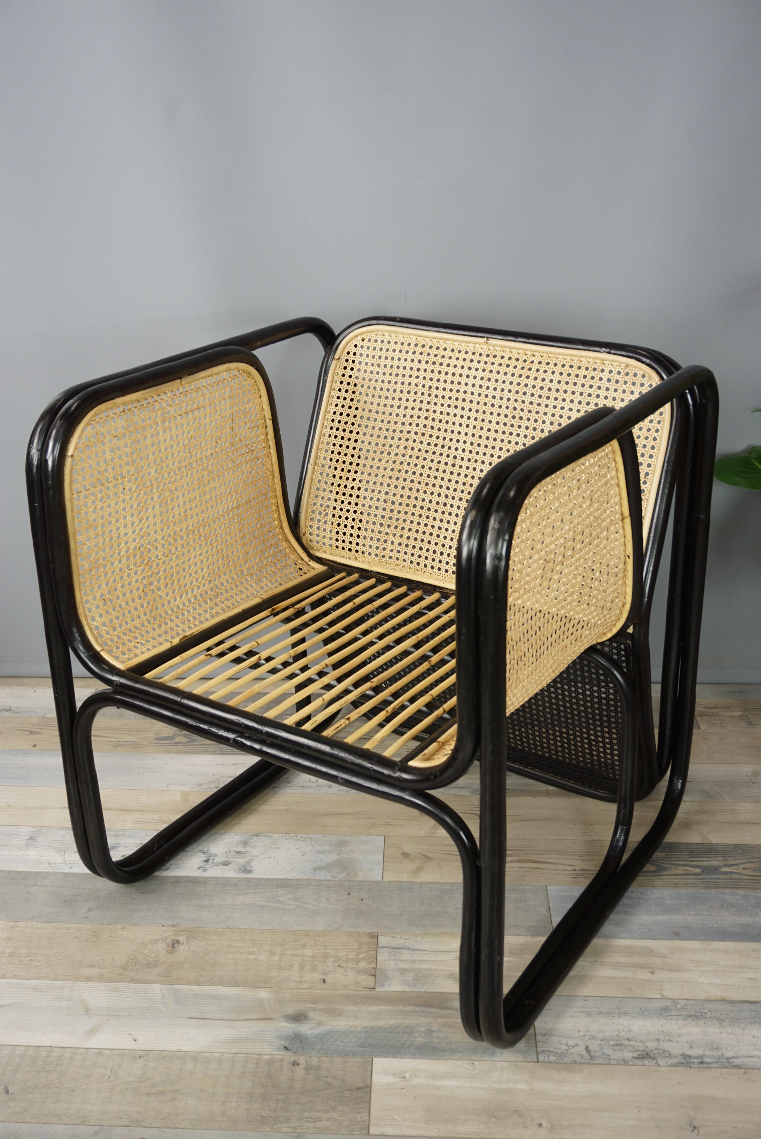 Design and Original Rattan and Wicker Lounge Armchair 5