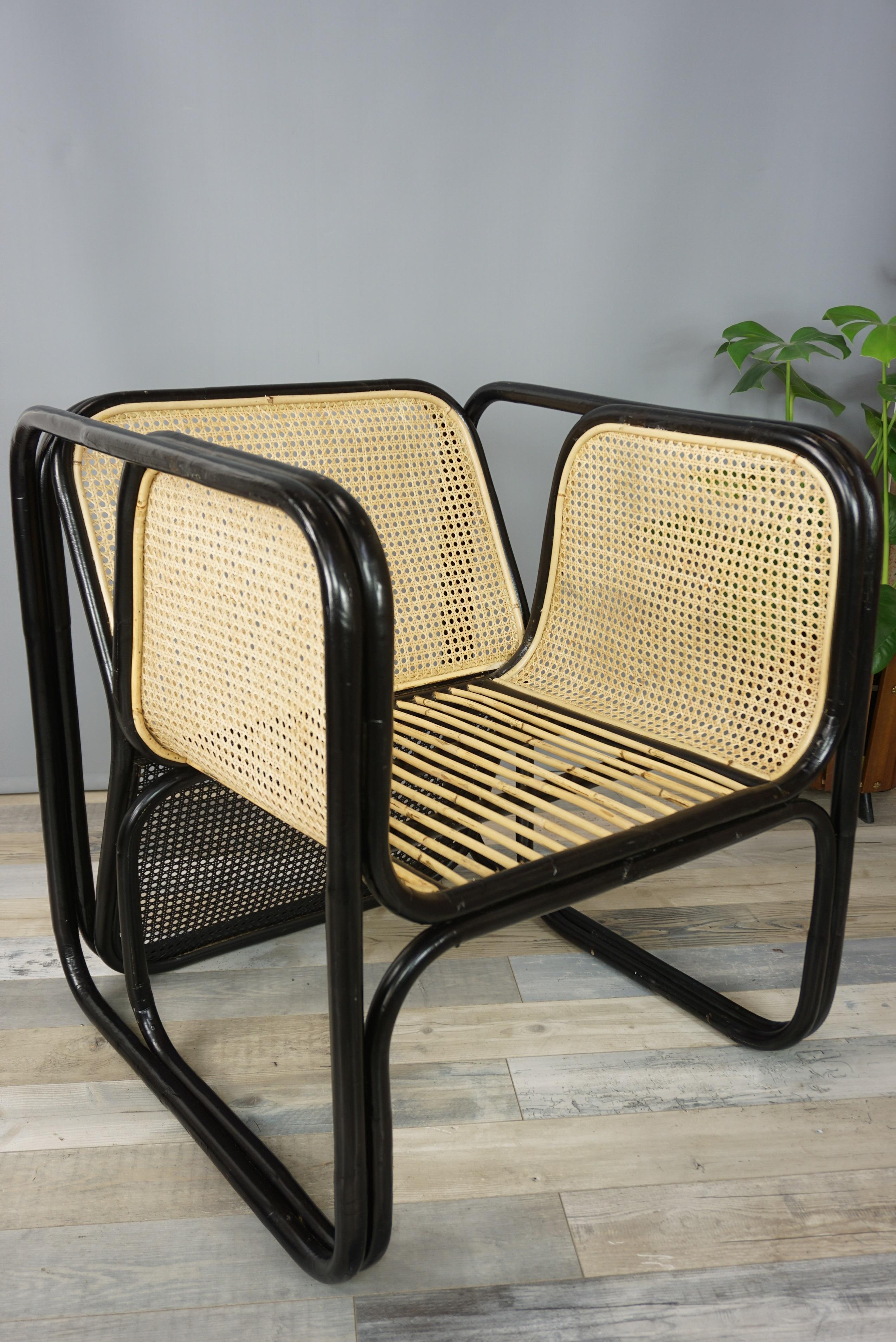 Design and Original Rattan and Wicker Lounge Armchair 6