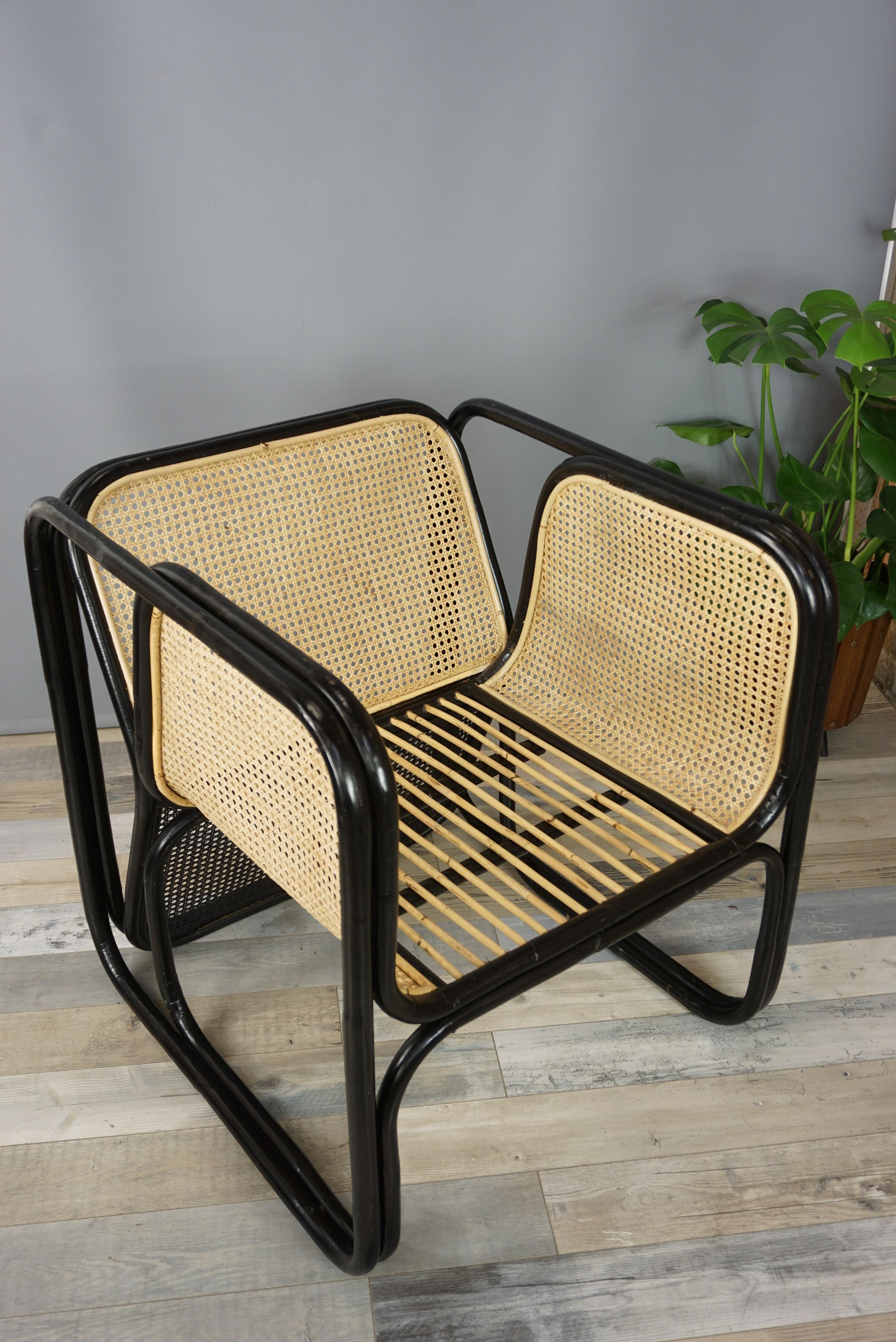 Design and Original Rattan and Wicker Lounge Armchair 7
