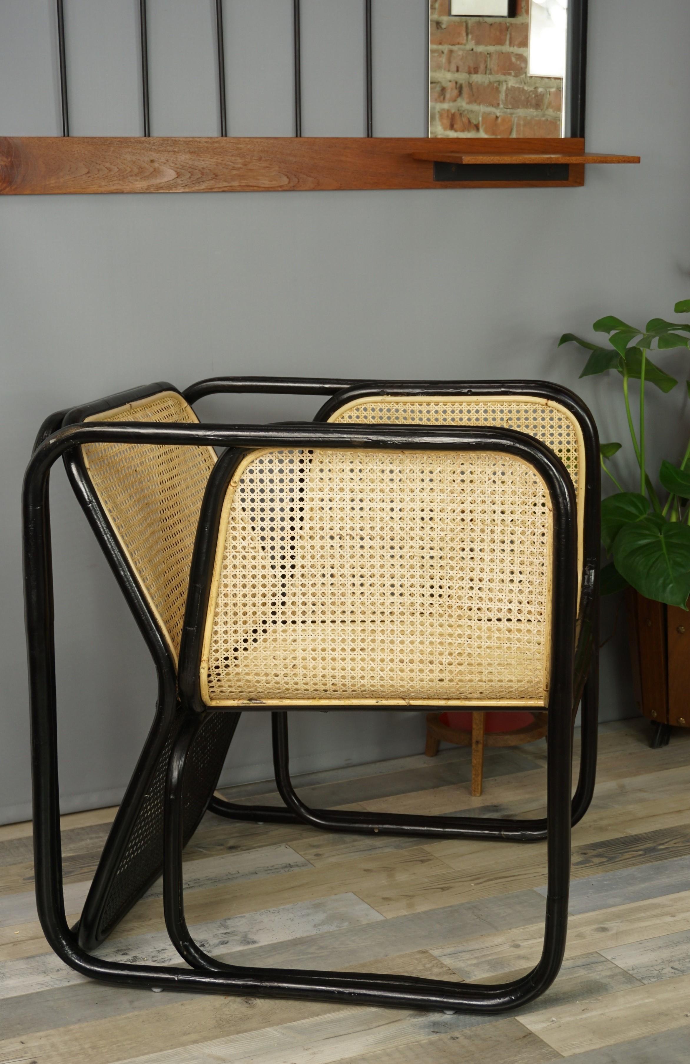 Design and Original Rattan and Wicker Lounge Armchair 8