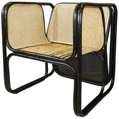 Design and Original Rattan and Wicker Lounge Armchair