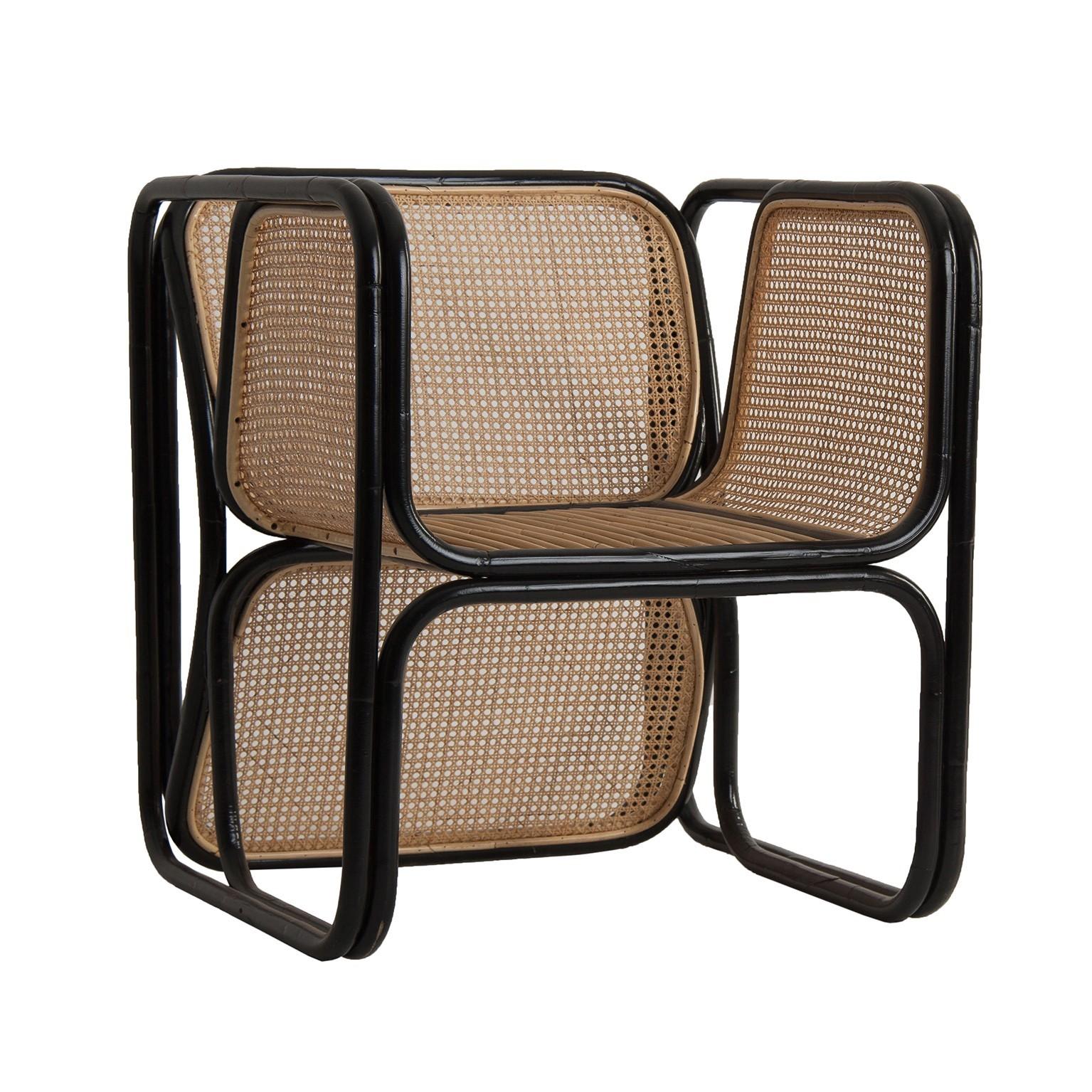  Design and Original Rattan Armchair In Excellent Condition In Tourcoing, FR