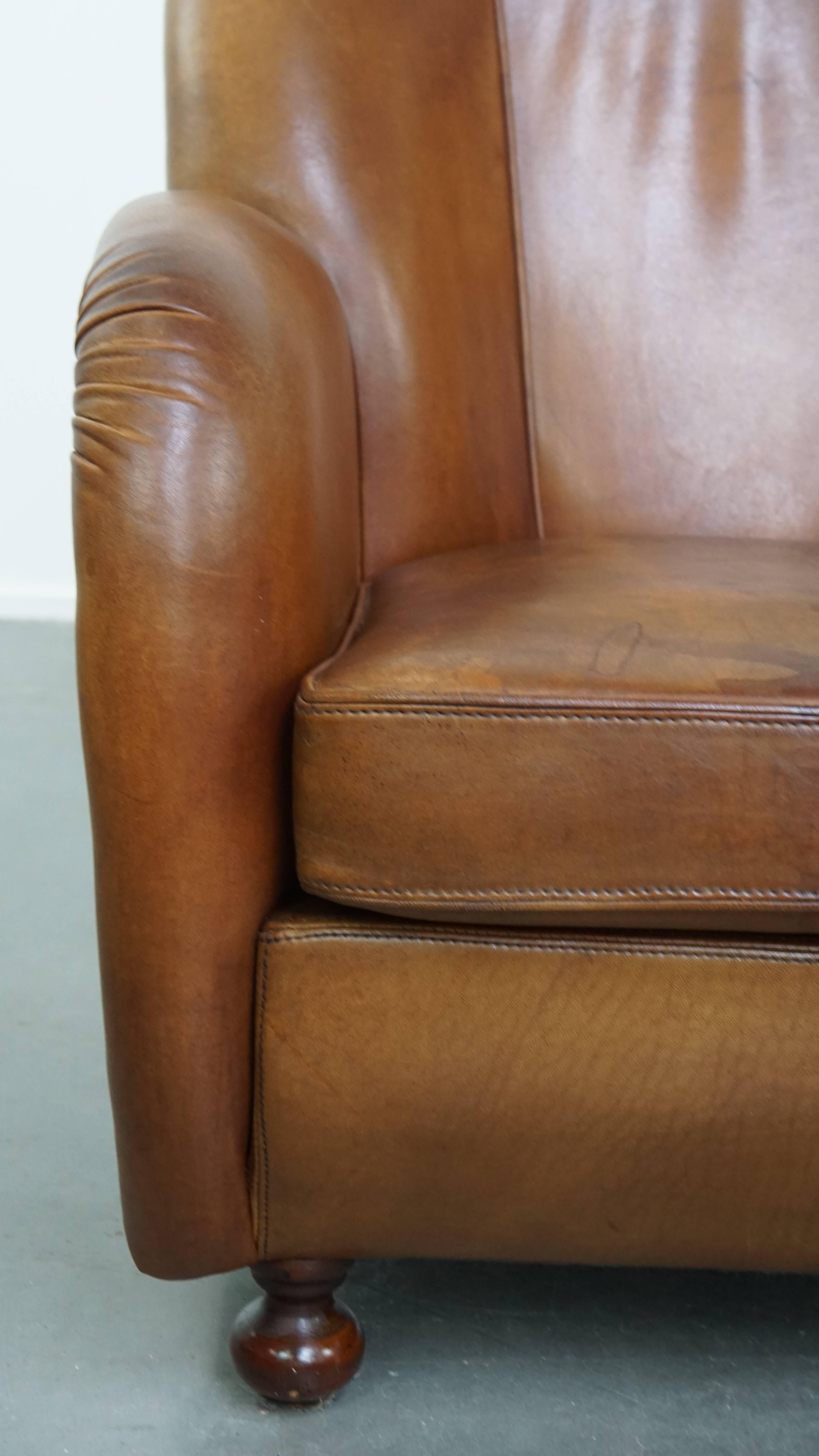 Design Armchair Made from High-Quality Sheepskin Leather For Sale 4
