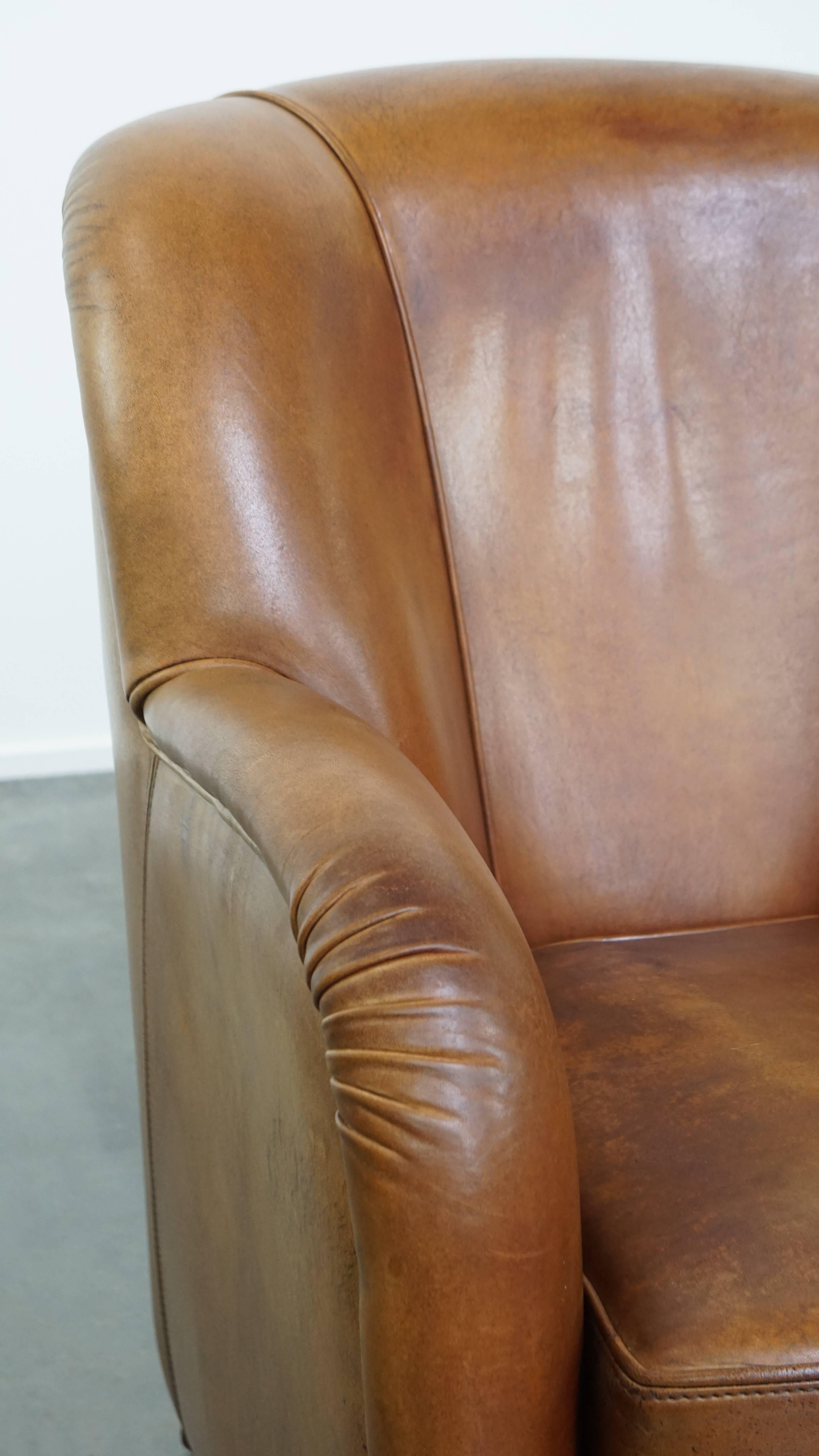 Design Armchair Made from High-Quality Sheepskin Leather For Sale 5
