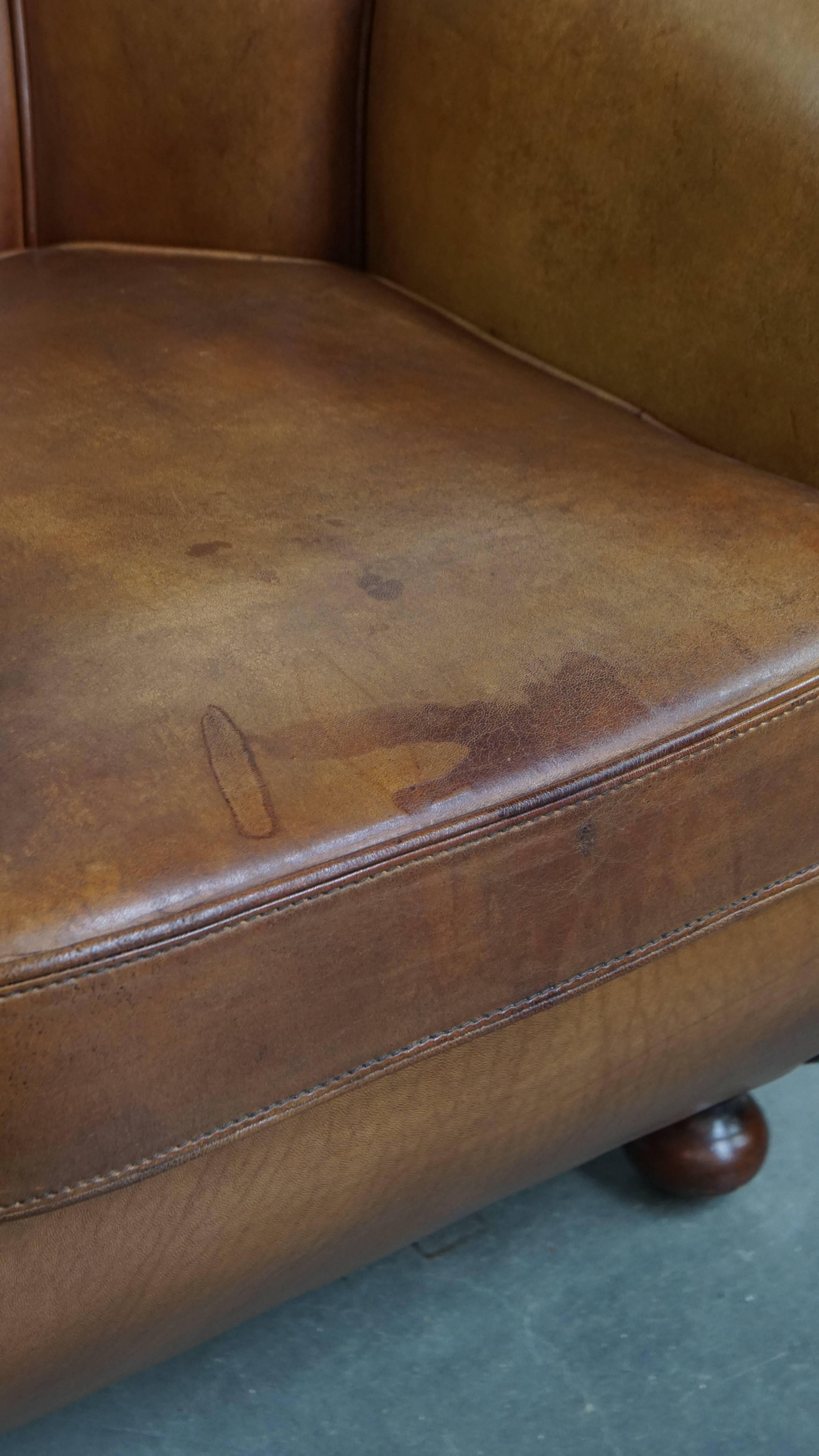 Design Armchair Made from High-Quality Sheepskin Leather For Sale 6