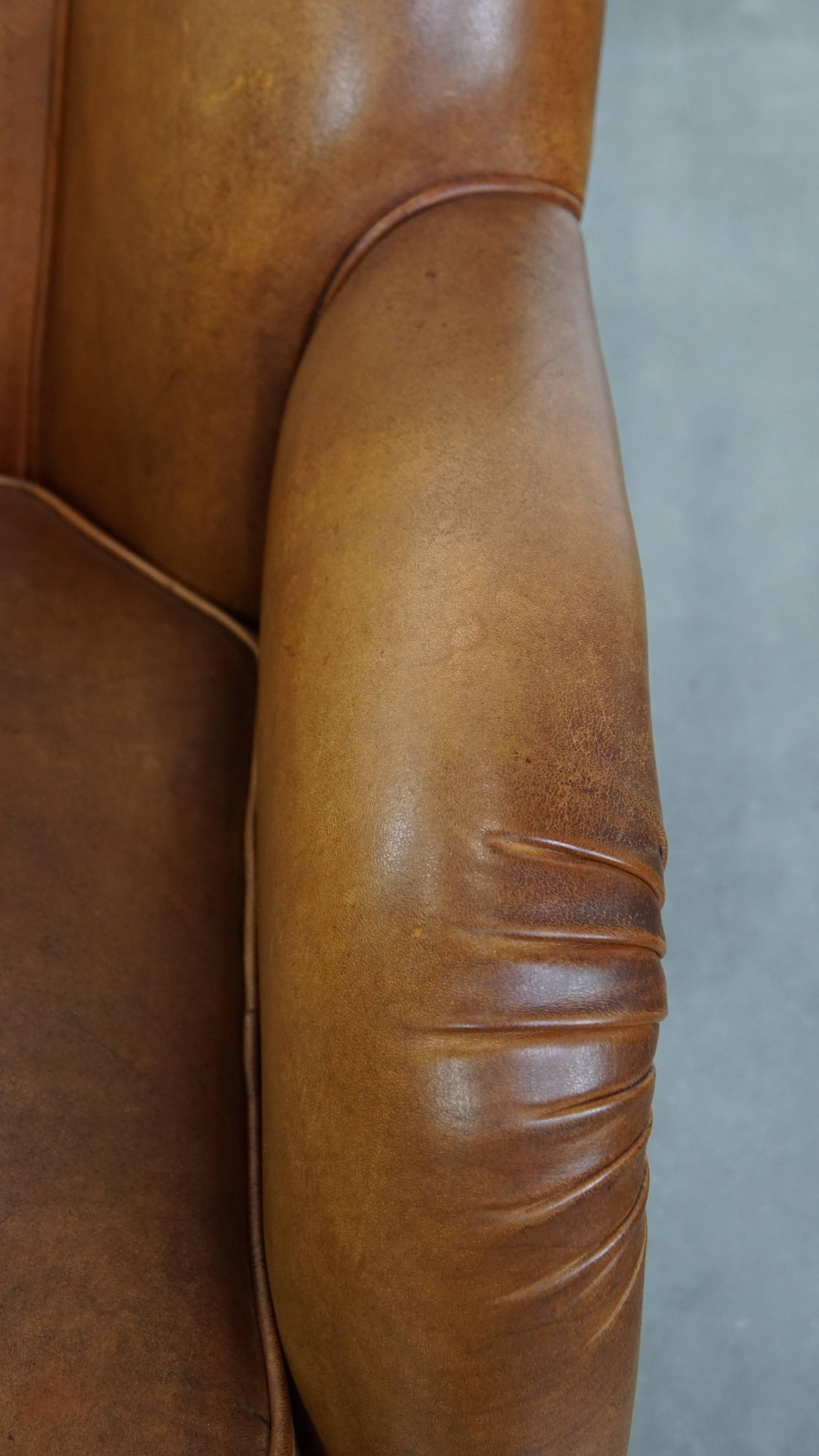 Design Armchair Made from High-Quality Sheepskin Leather For Sale 2