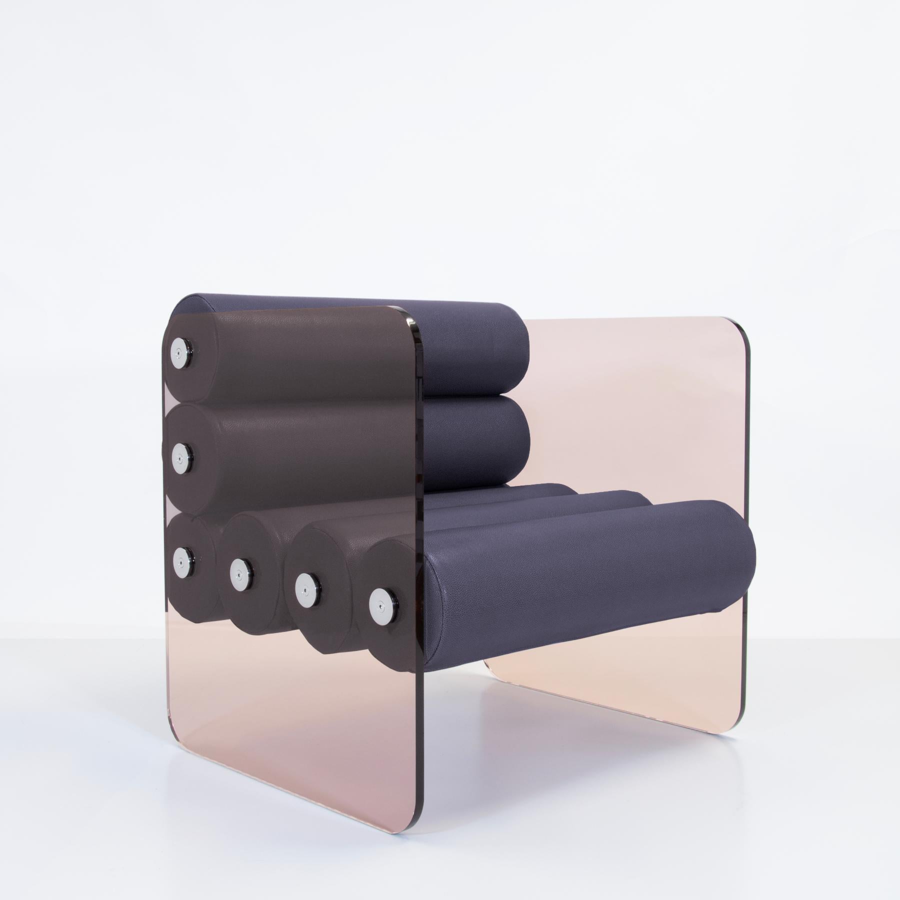 French Design armchair Mw01 bronze, made in France, designed by Olivier Santini For Sale