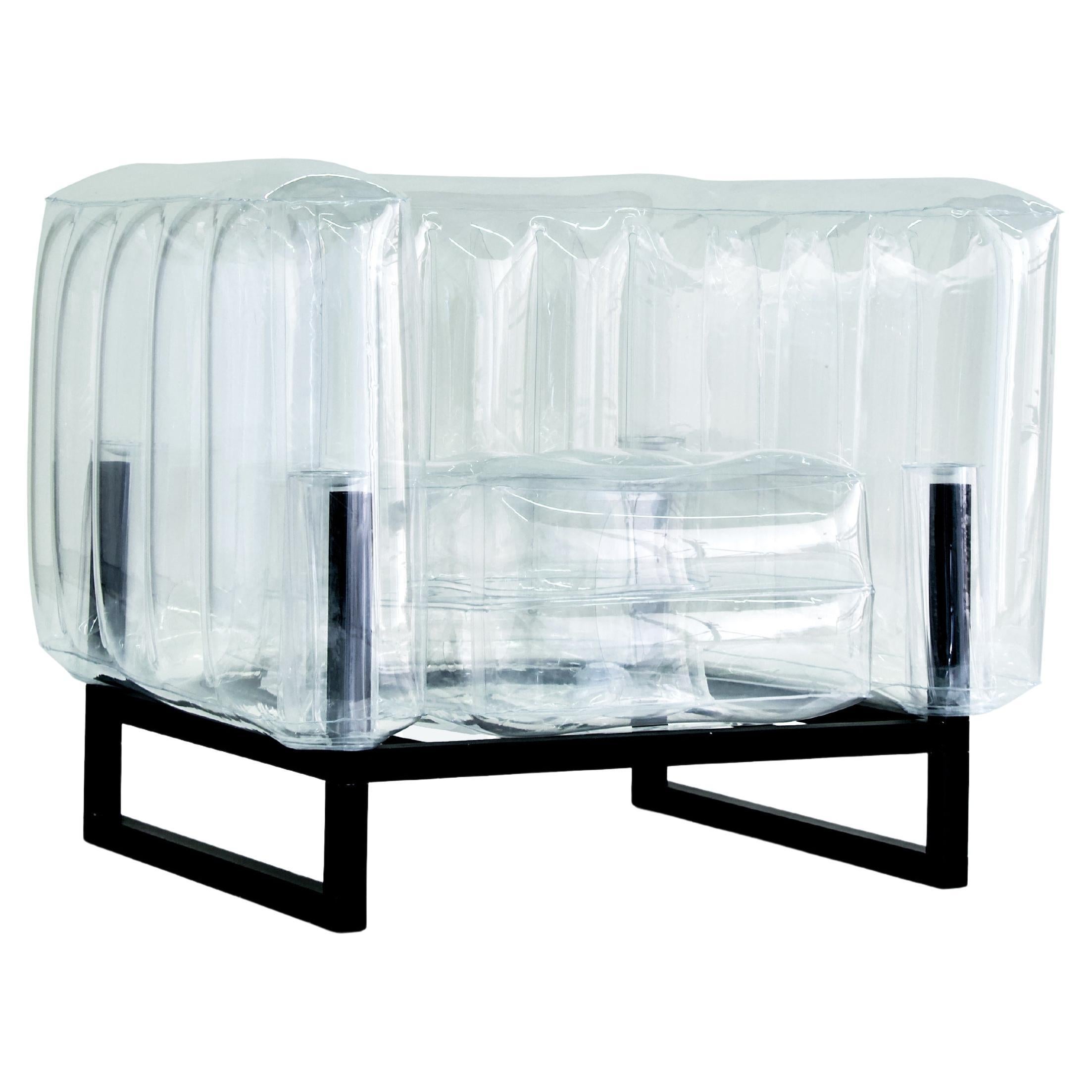 Design armchair Yomi, in transparent TPU by the French designer Olivier Santini