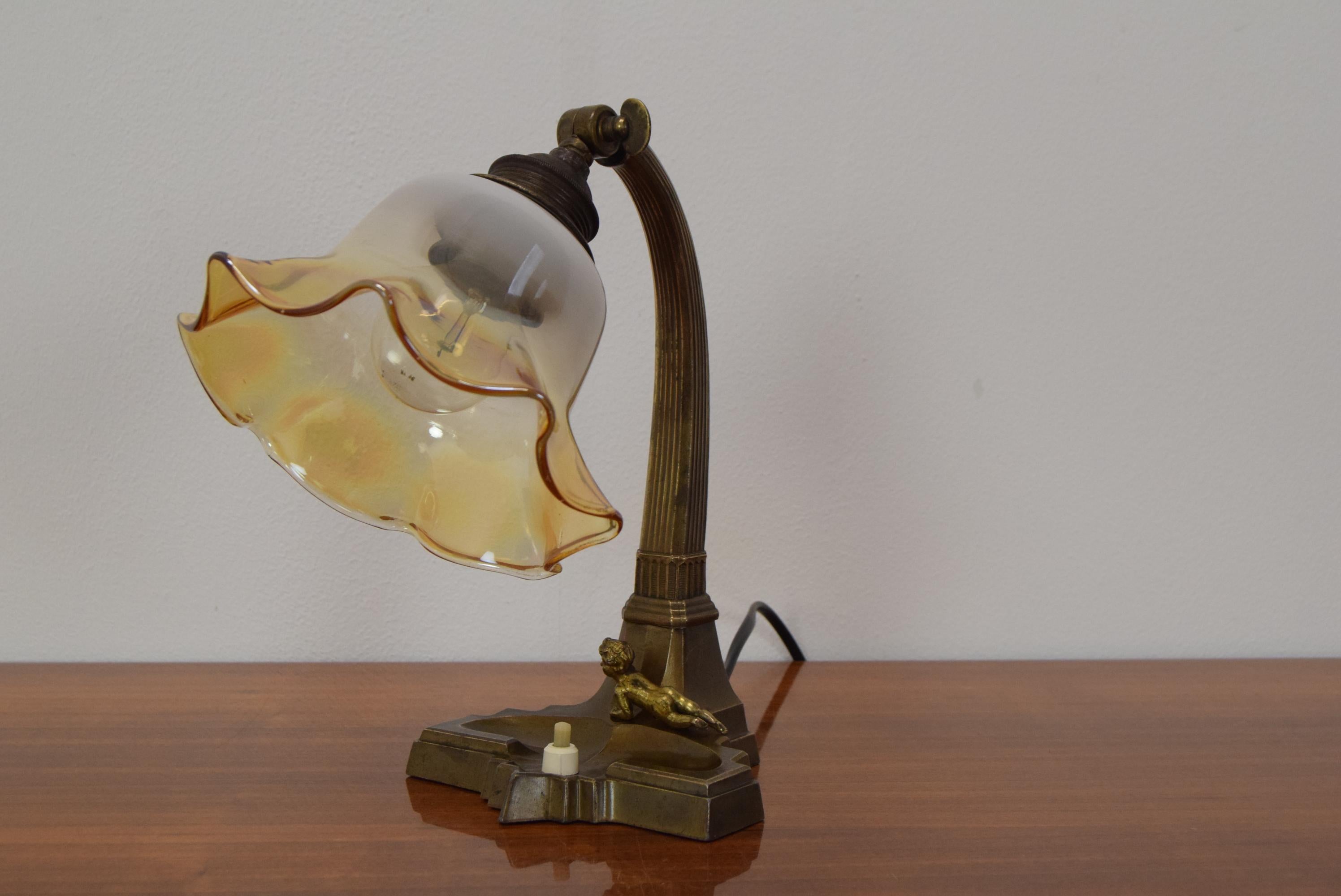 Czech Design Art Deco Table Lamp, 1930's For Sale