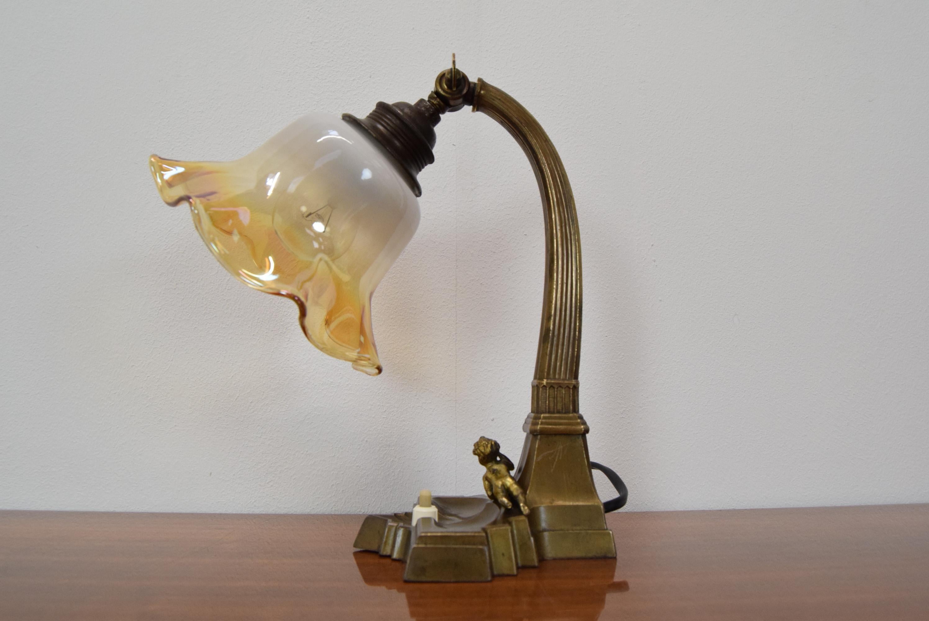 Lampe de table Art déco, années 1930 Bon état - En vente à Praha, CZ