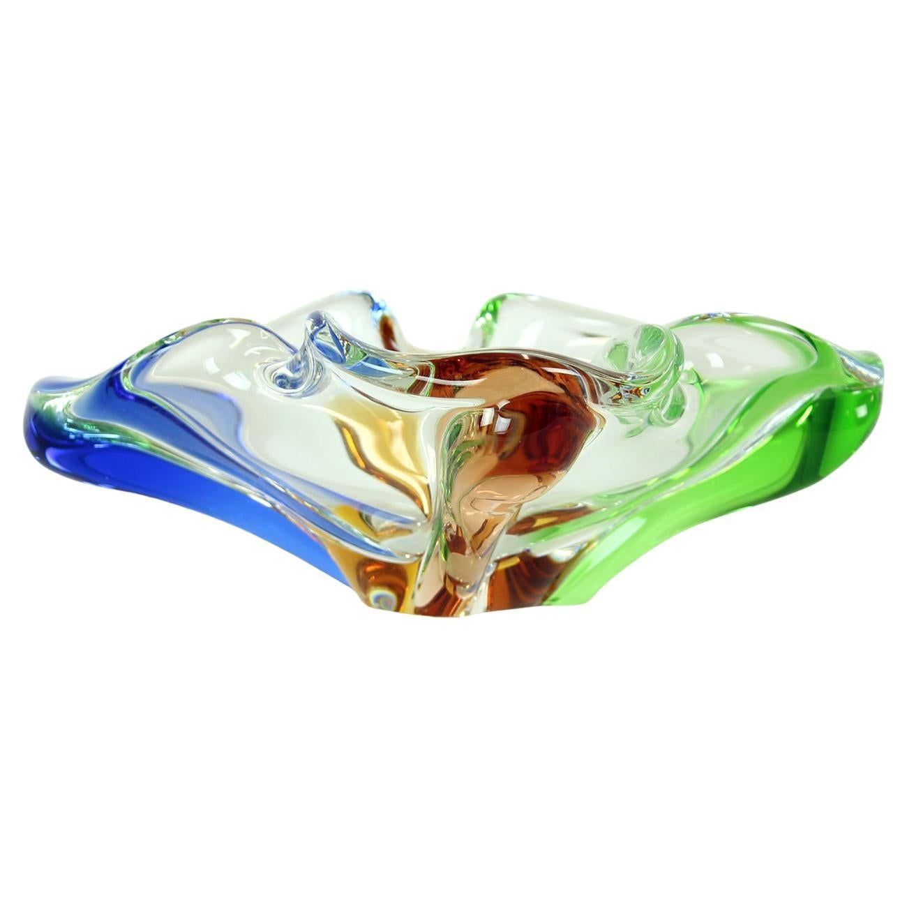 Design Art Rhapsody Collection Glass Bowl By Frantisek Zemek, Czechoslovakia 196