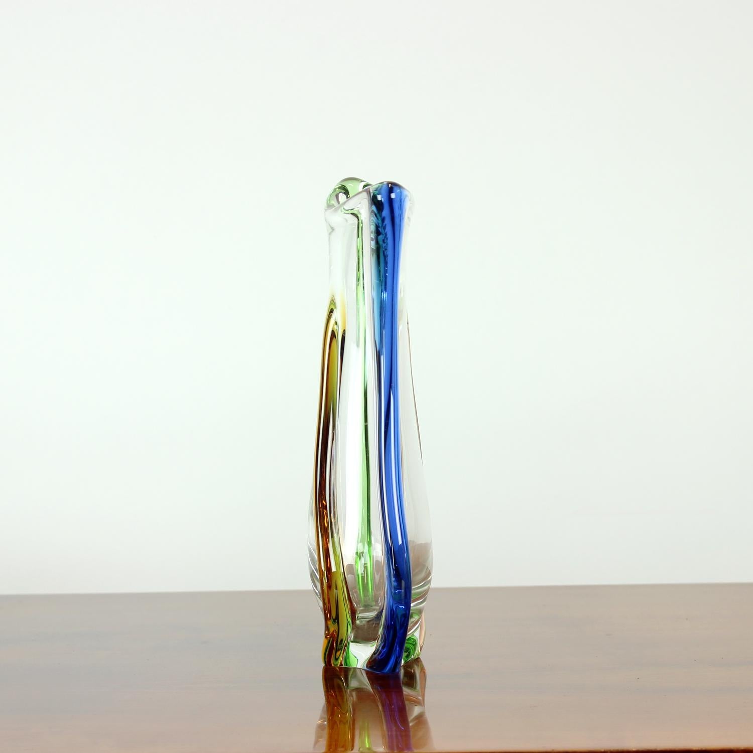 Tchèque Design Art Rhapsody Collection Glass Vase By Frantisek Zemek, Czechoslovakia 196 en vente
