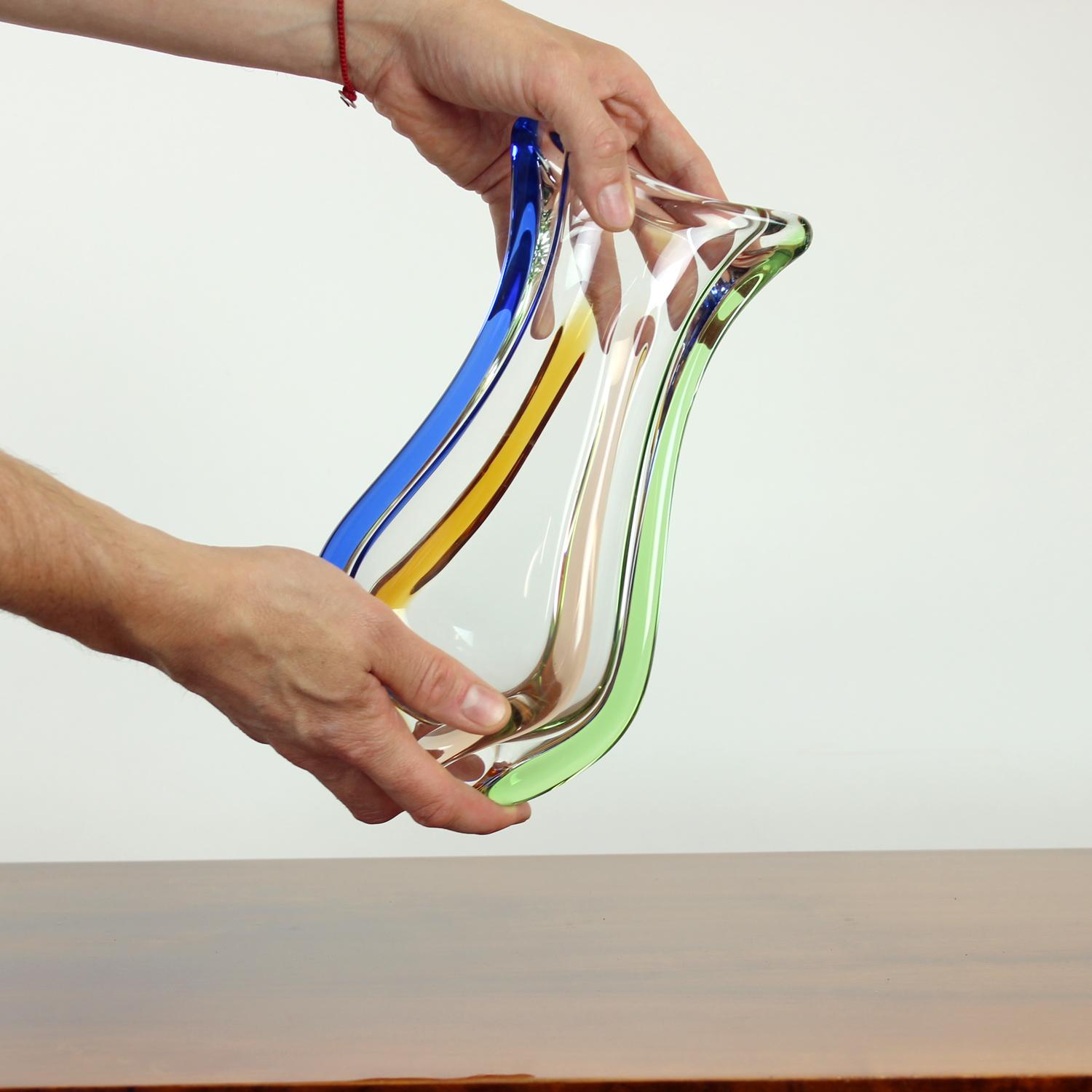 Verre d'art Design Art Rhapsody Collection Glass Vase By Frantisek Zemek, Czechoslovakia 196 en vente