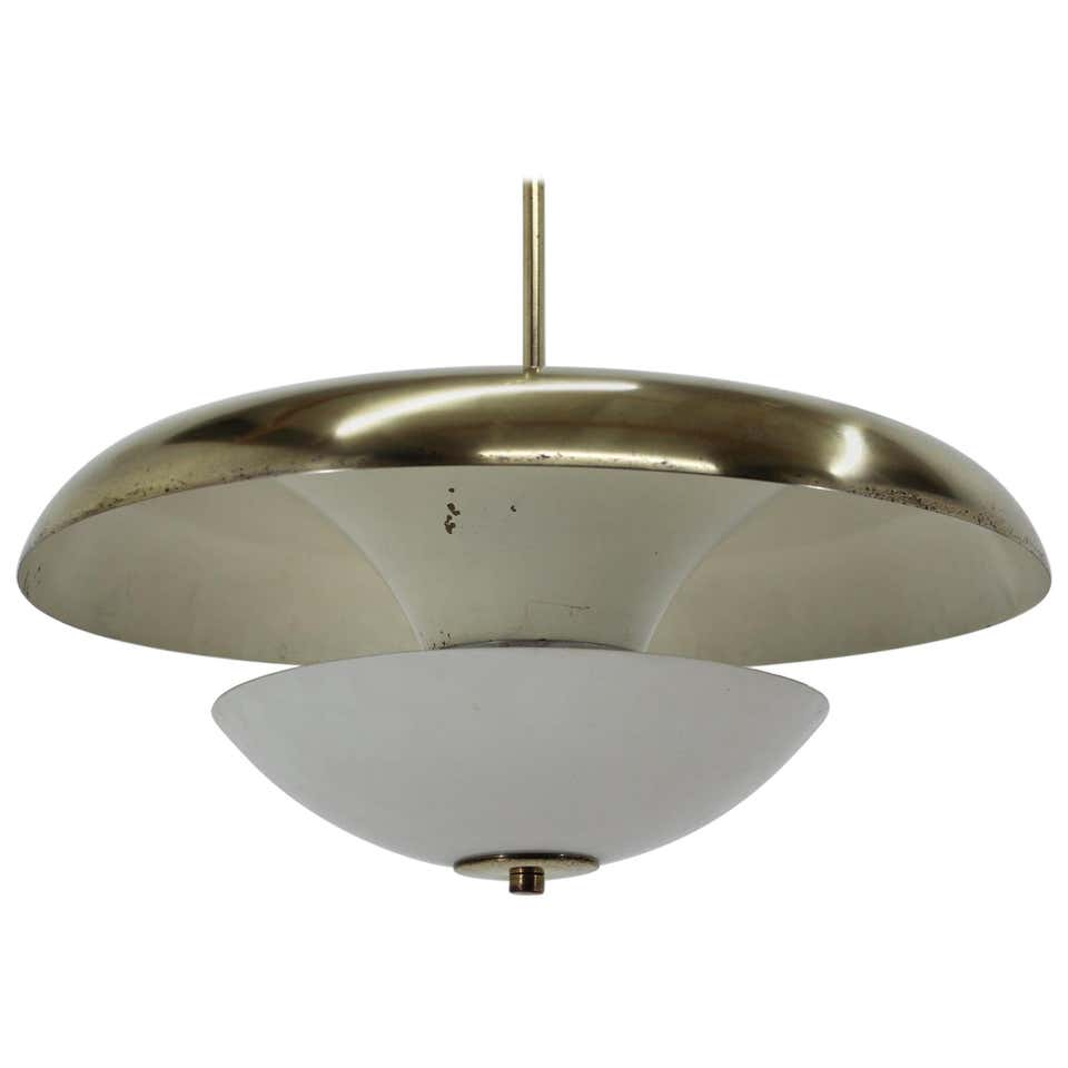 Bauhaus or Functionalism Brass UFO Pendant, 1940s For Sale at 1stDibs