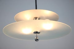 Design Bauhaus Chrome Pendant, 1930s / Czechoslovakia, Functionalism