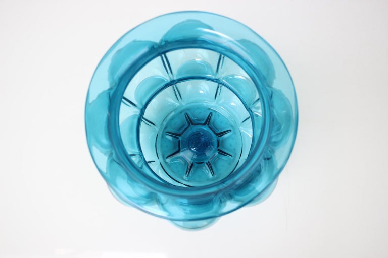 Mid-Century Modern Design Big Blue Vase, 1960s, Czechoslovakia For Sale