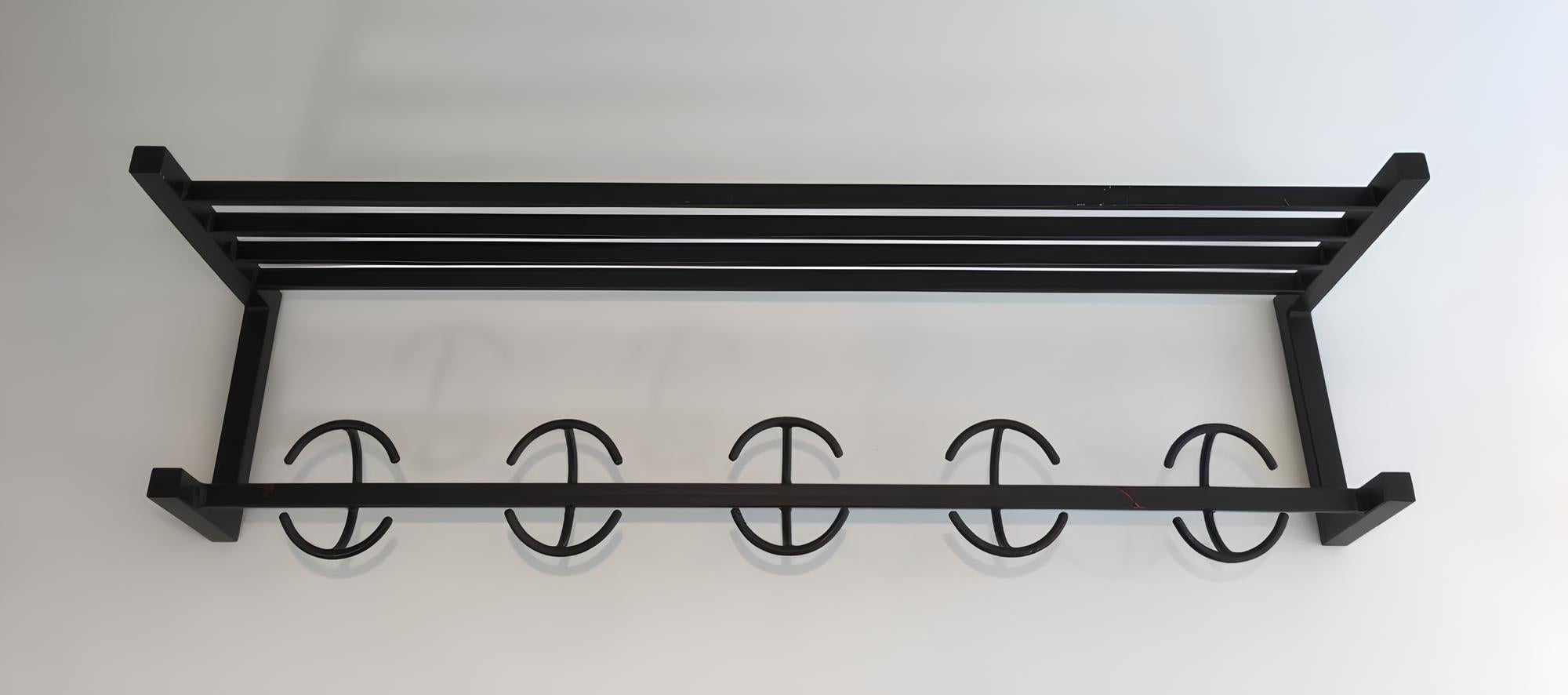 Lacquered Design Black Metal coat Hanger For Sale