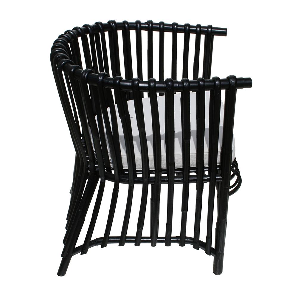black rattan chair