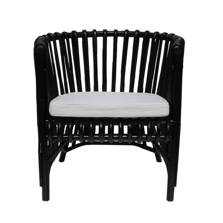 Design Black Rattan Armchair at 1stDibs