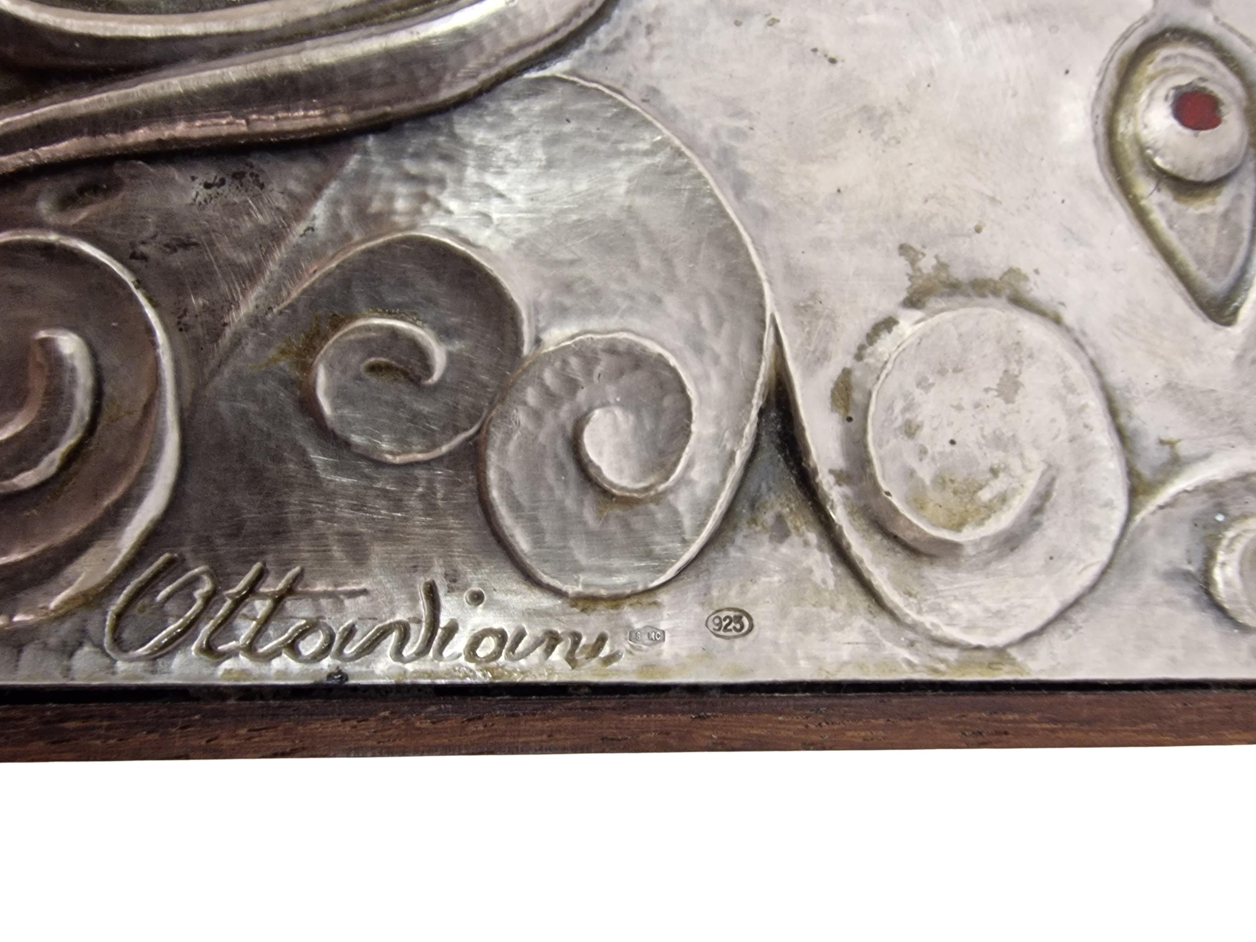 Scatola di design, fumo, argento Sterling 925 dipinto a smalto, Ottaviani, 1960 Italia in vendita 2