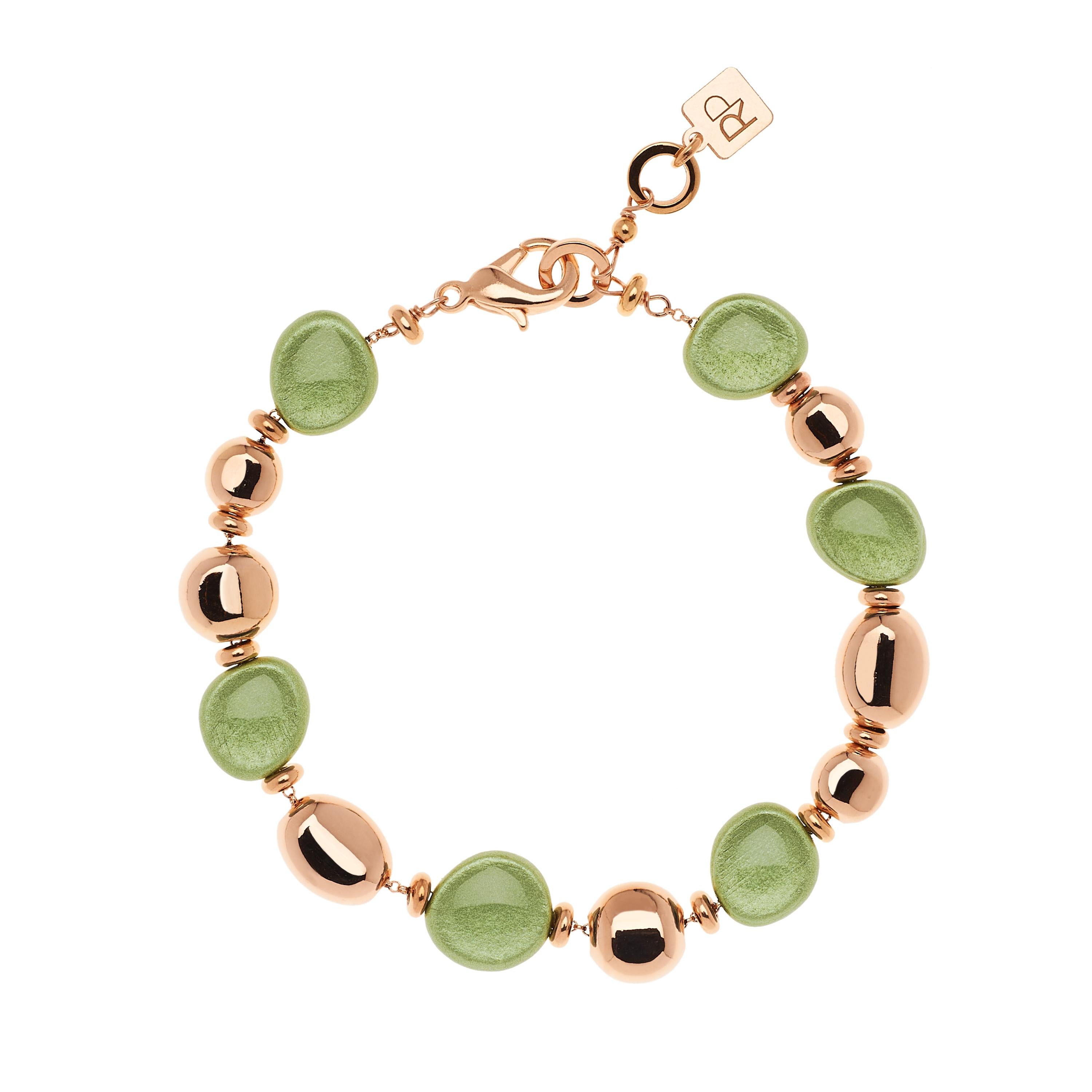 Bracelet design en or plaqué argent sterling 24 carats et bois d'olivier 