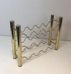 Design Brass Bottles Rack, French, circa 1970