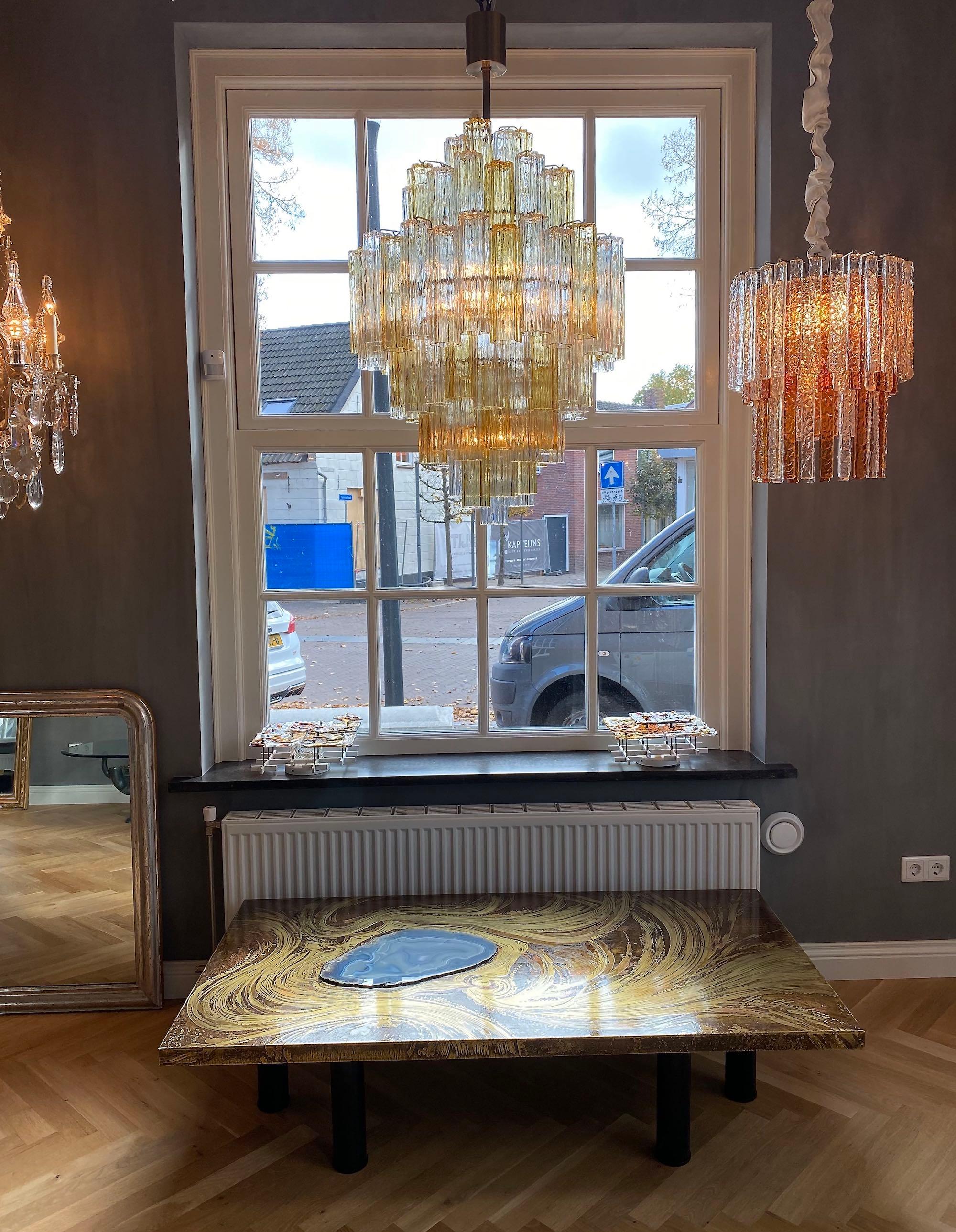 20th Century Design brass etched coffee table by Belgian designer Marc d'Haenens For Sale