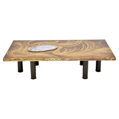 Tavolino di design in ottone acidato del designer belga Marc D'Haenens