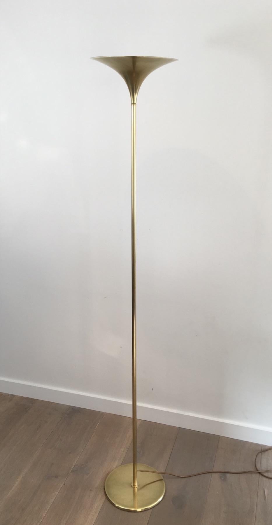 Design brass floor lamp, French, circa 1970.