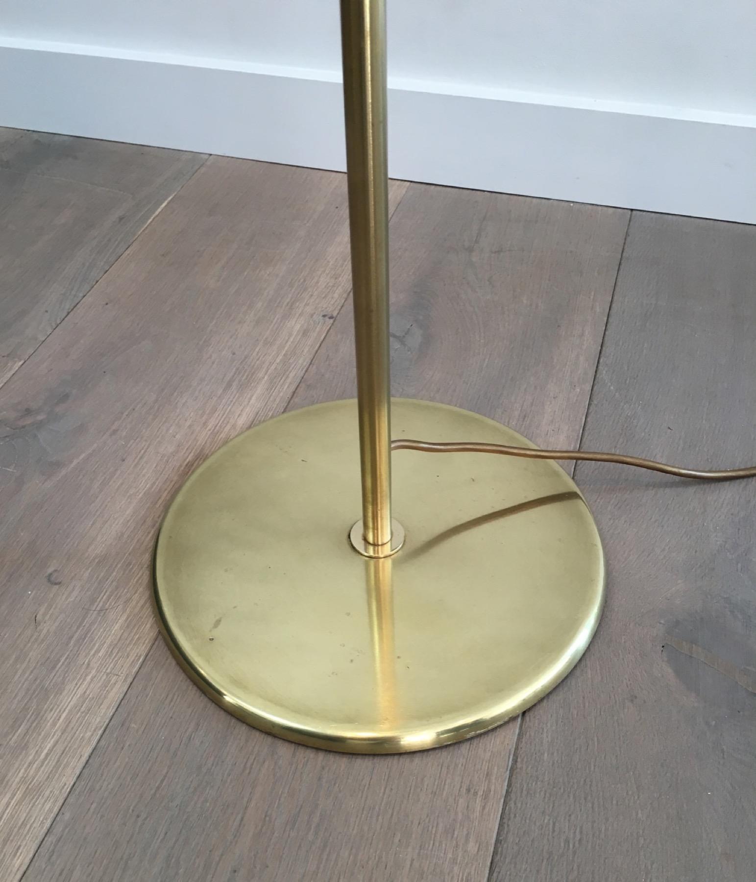 Design Brass Floor Lamp, French, circa 1970 In Good Condition In Marcq-en-Barœul, Hauts-de-France