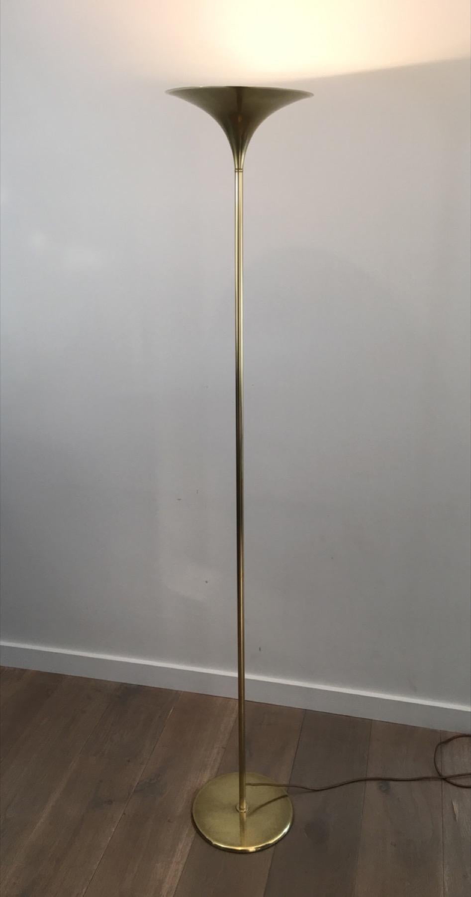 Design Brass Floor Lamp, French, circa 1970 4