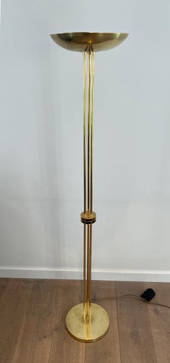Design brass floor lamp. french work in the Art Deco style. Circa 1970