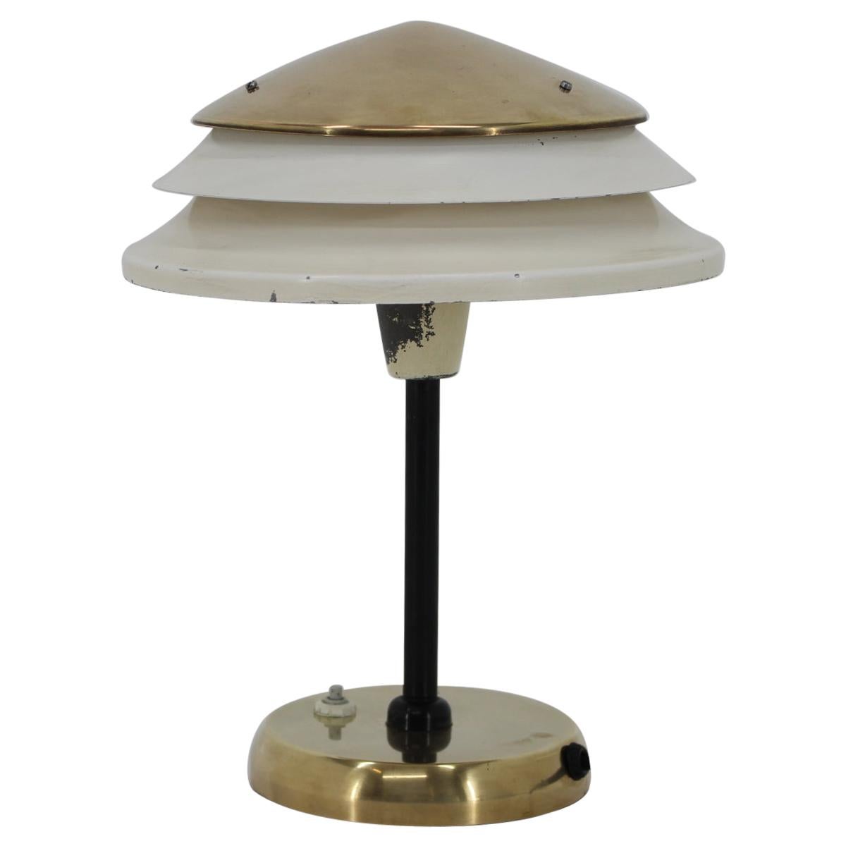 Design Brass Table Lamp by Zukov, Czechoslovakia, 1950s