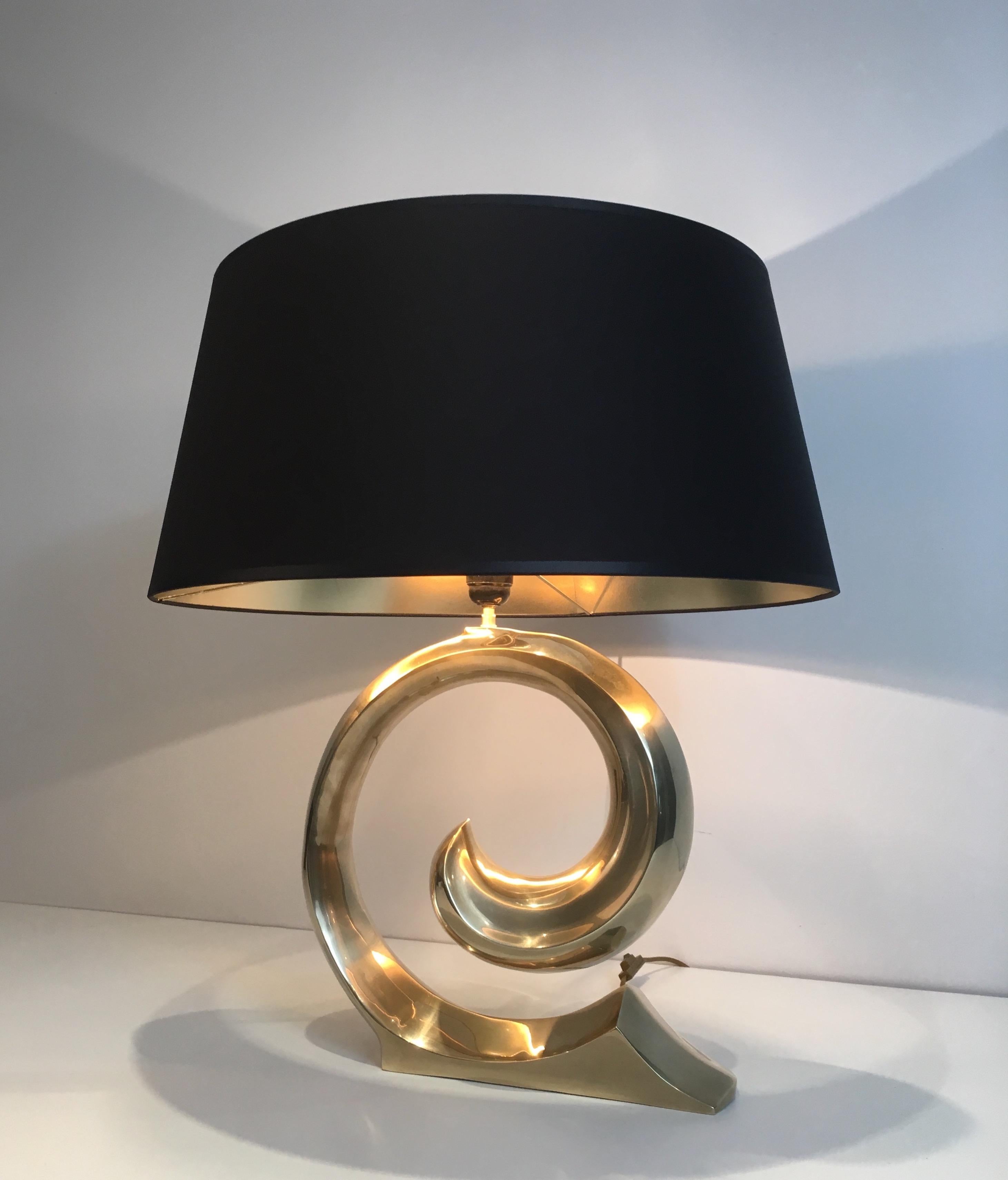 Design Brass Table Lamp, French, circa 1970 In Good Condition In Marcq-en-Barœul, Hauts-de-France