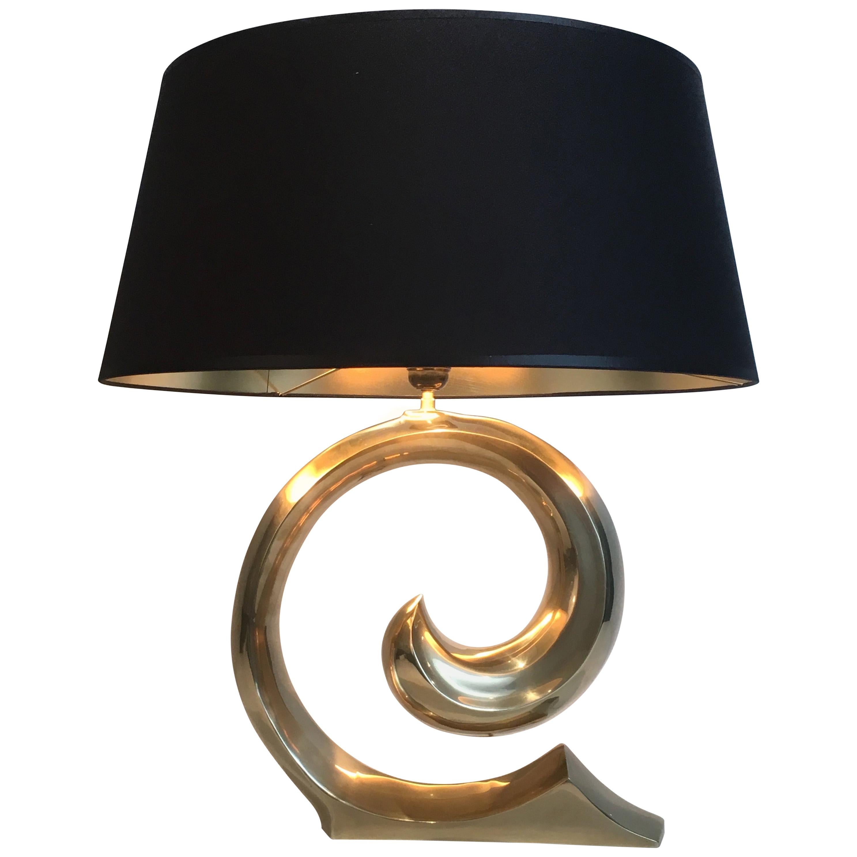 Design Brass Table Lamp, French, circa 1970