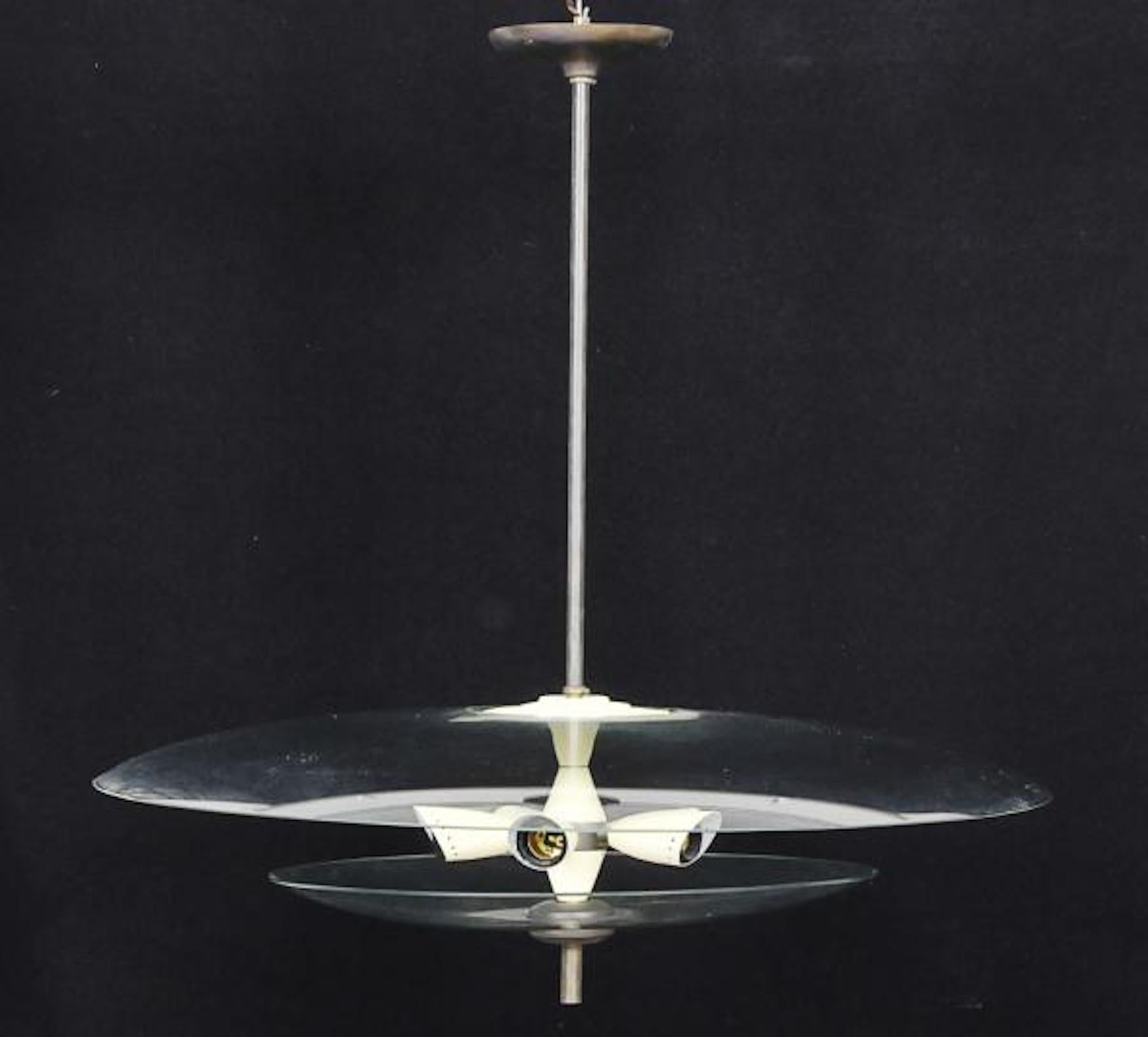 Metallo Design/One. Ciondolo futuristico con 5 lampade, 1960 ca. in vendita