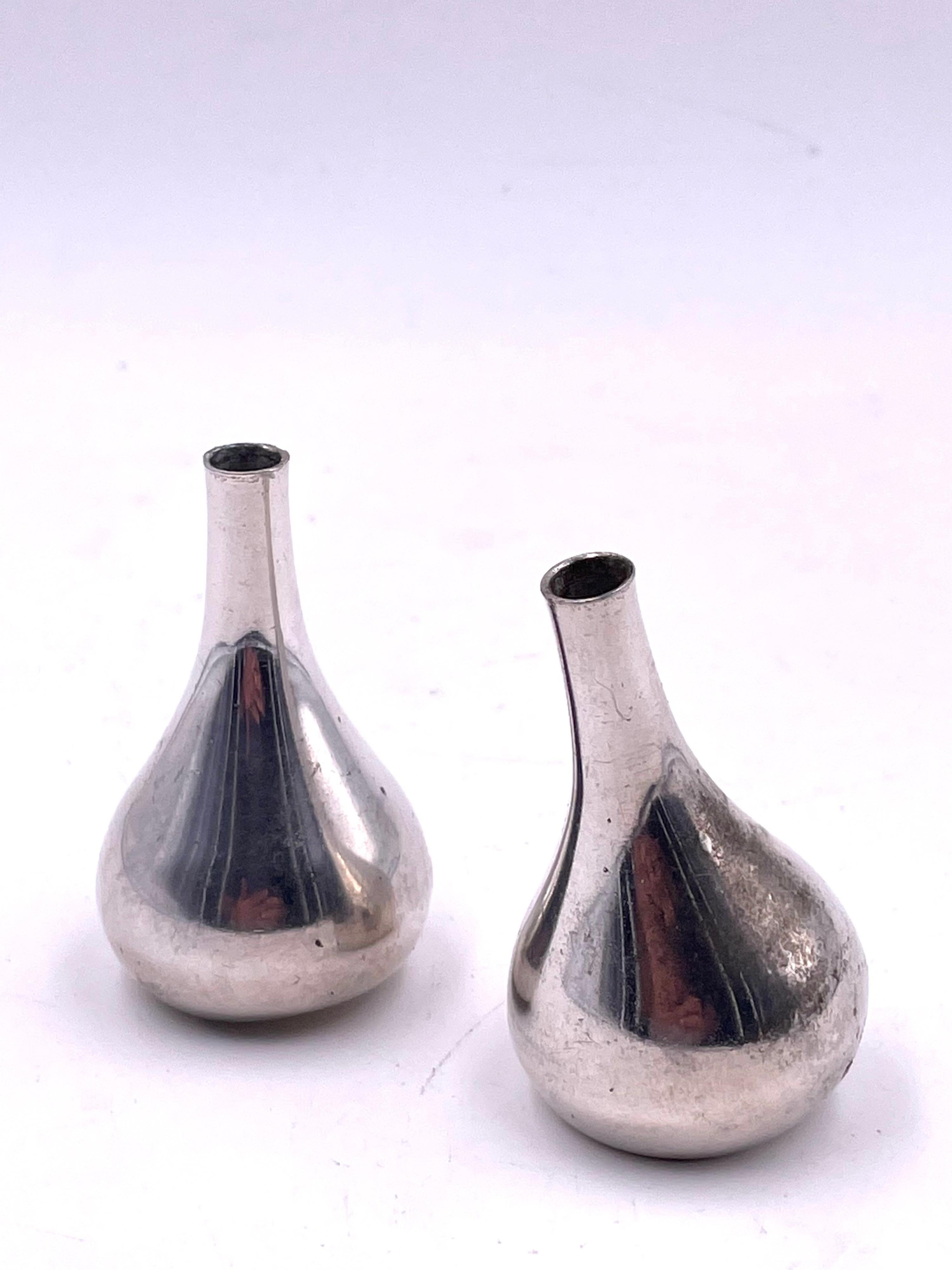 Mid-Century Modern Design by Jens Quistgaard for Dansk Pair of Teardrop Candleholders For Sale