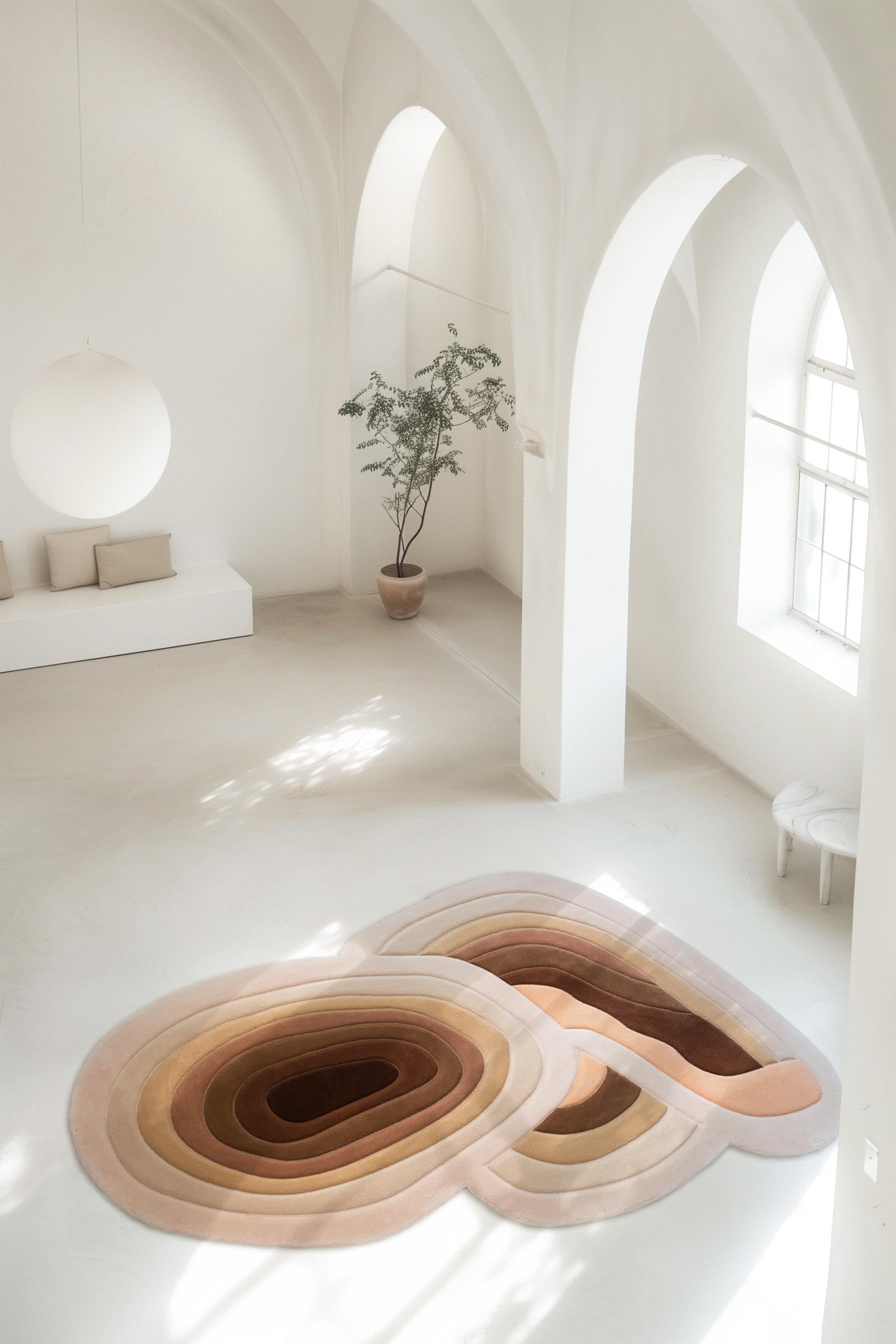 Contemporary Design Carpet Bomba by Milla Novo: Bold 1970s-Inspired Wool Rug vibrant colors For Sale