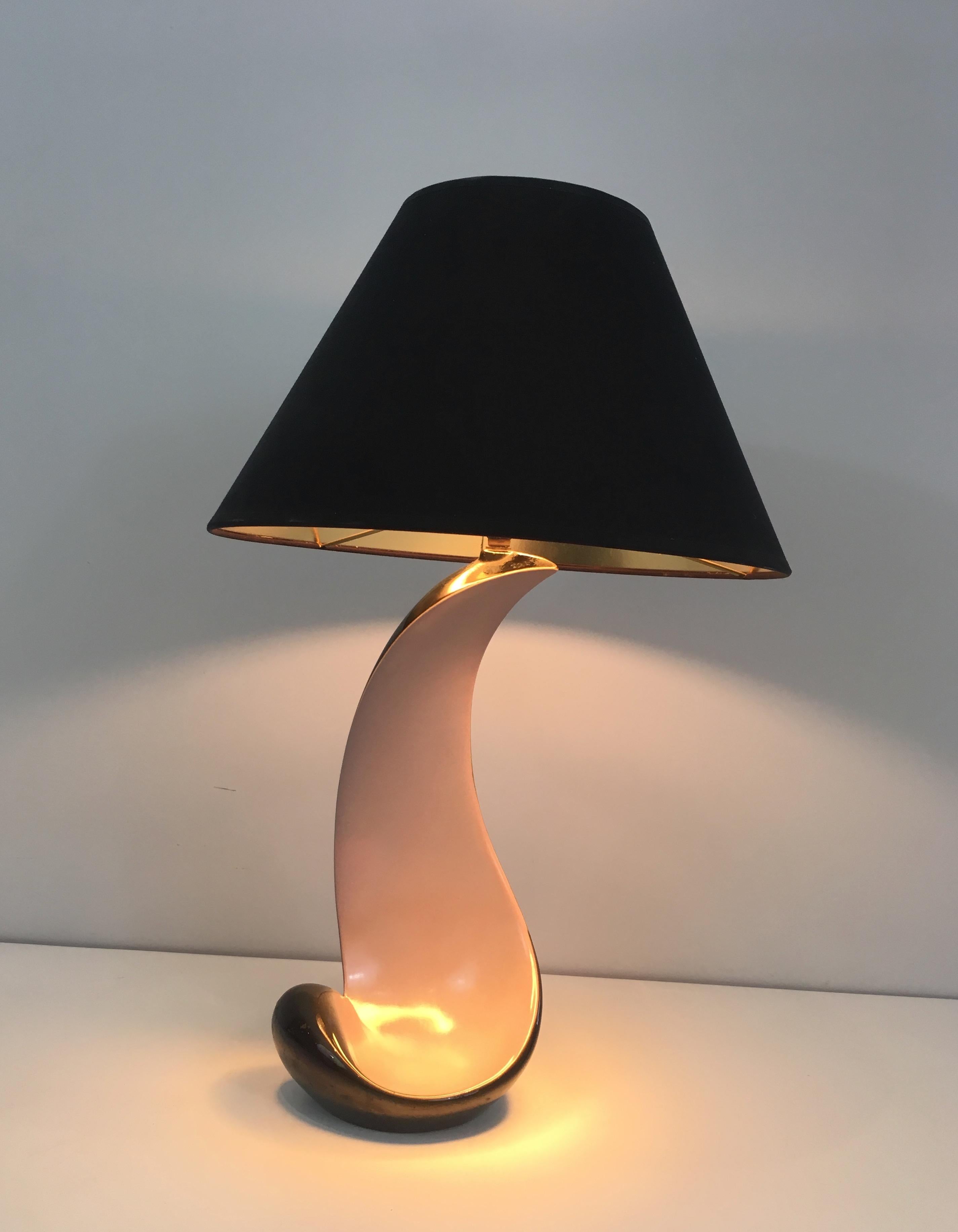 Design-Keramik-Tischlampe, französisch, um 1950 im Angebot 6