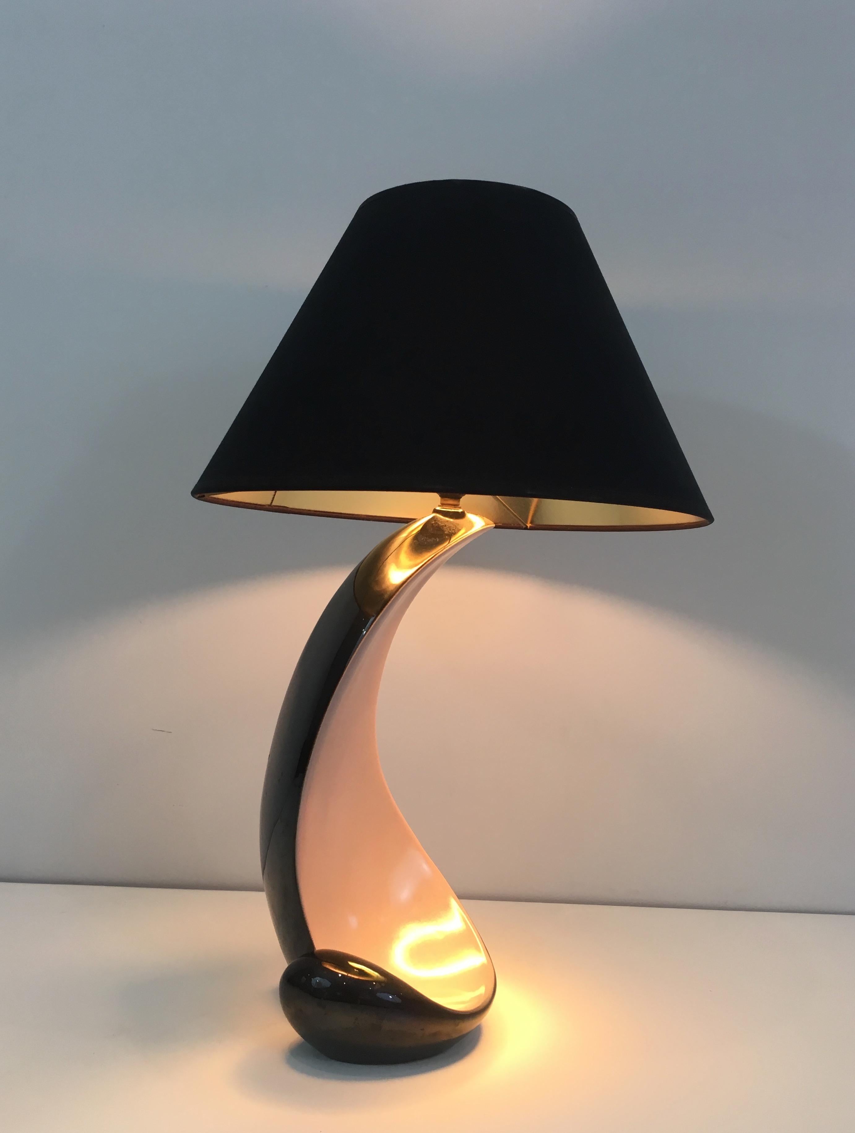 Mid-Century Modern Design Ceramic Table Lamp, French, circa 1950 For Sale