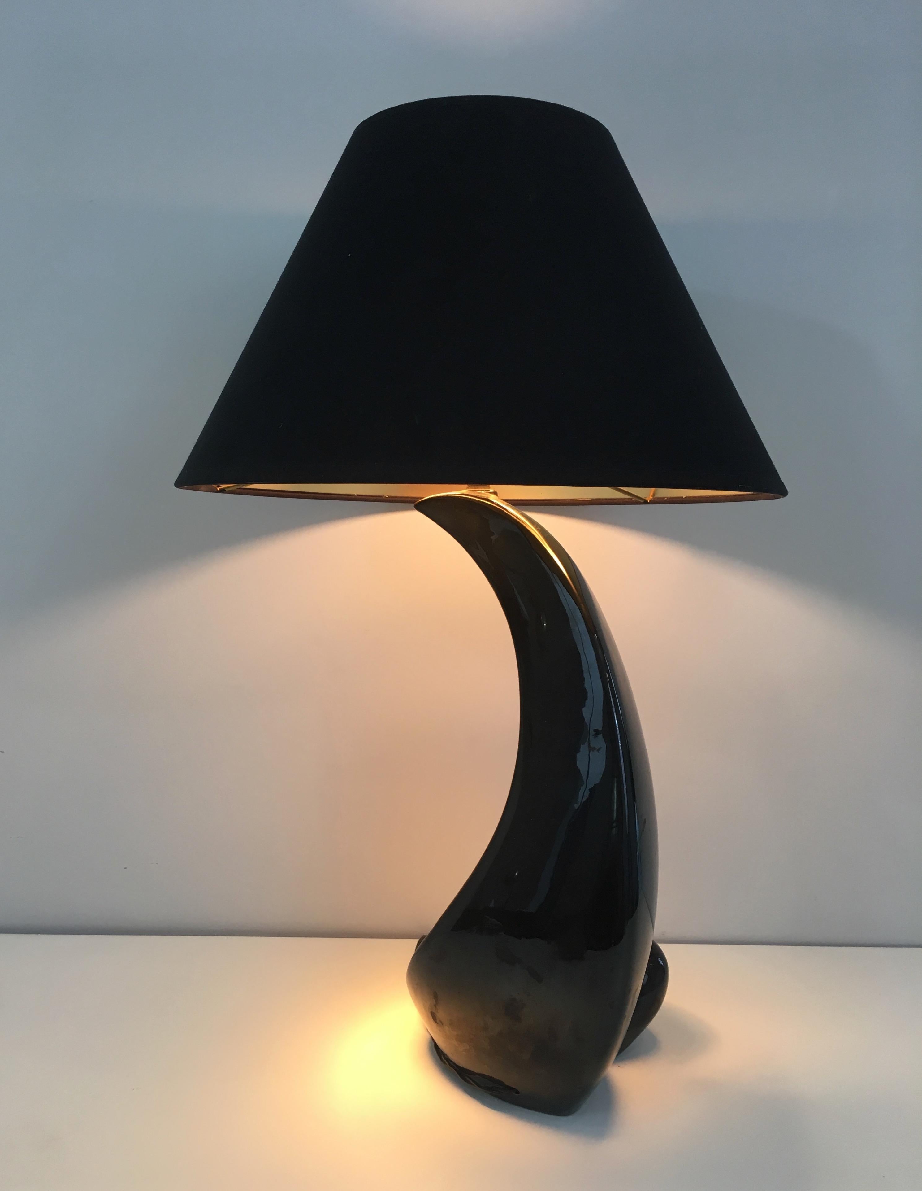 Design-Keramik-Tischlampe, französisch, um 1950 im Angebot 1
