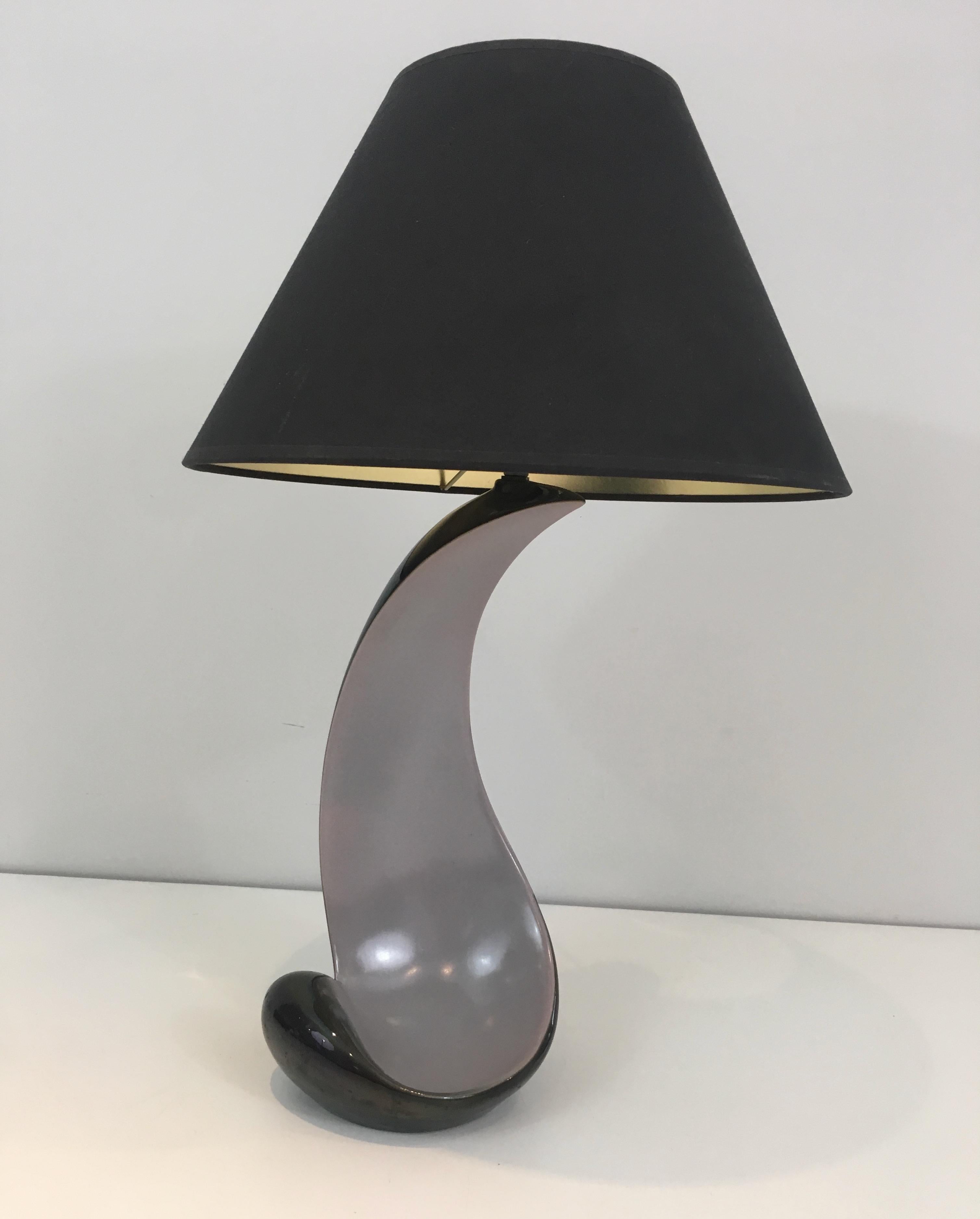 Design-Keramik-Tischlampe, französisch, um 1950 im Angebot 2