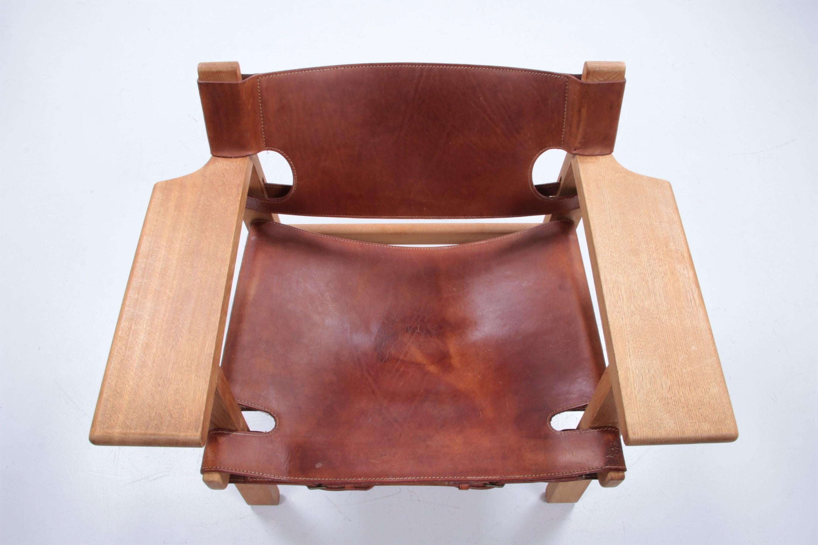 Design-Stuhl von Borge Mogensen, auch als Spanisch-Stuhl bezeichnet, 1960, Dänemark (Leder) im Angebot