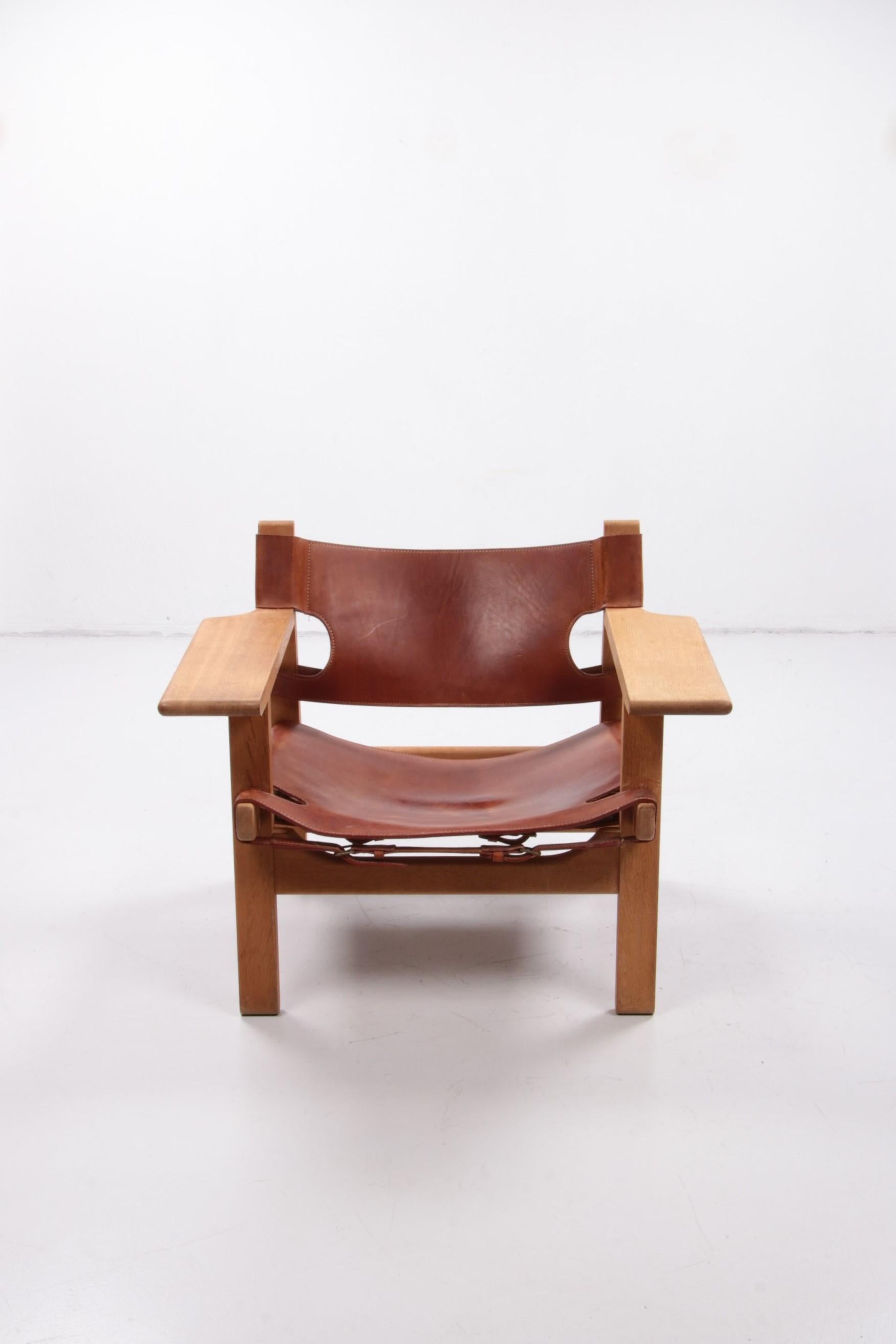Scandinavian Modern Design Chair by Borge Mogensen, Also Called Spanisch Chair, 1960, Denmark For Sale