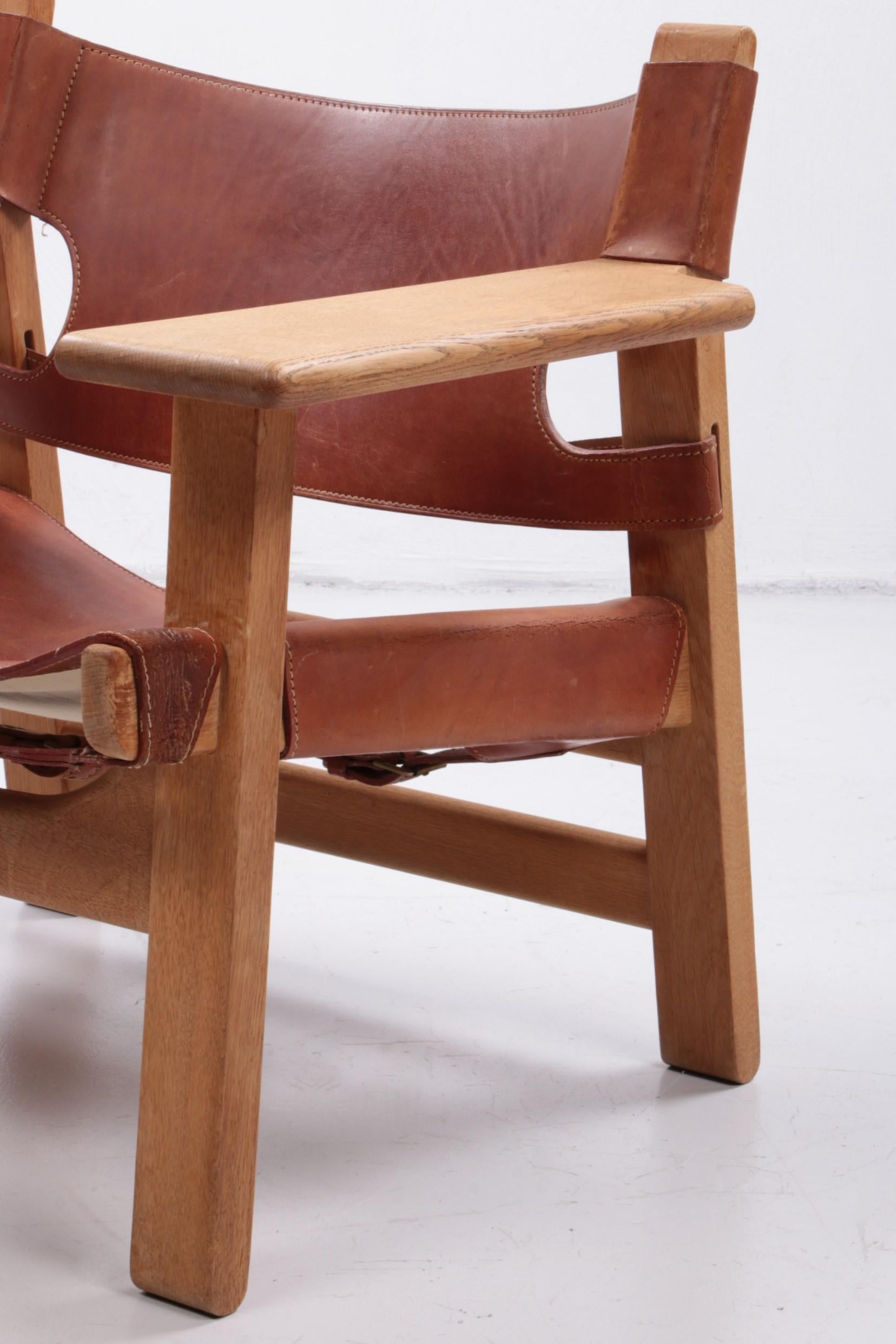 Leather Design Chair by Borge Mogensen, Also Called Spanisch Chair, 1960, Denmark For Sale