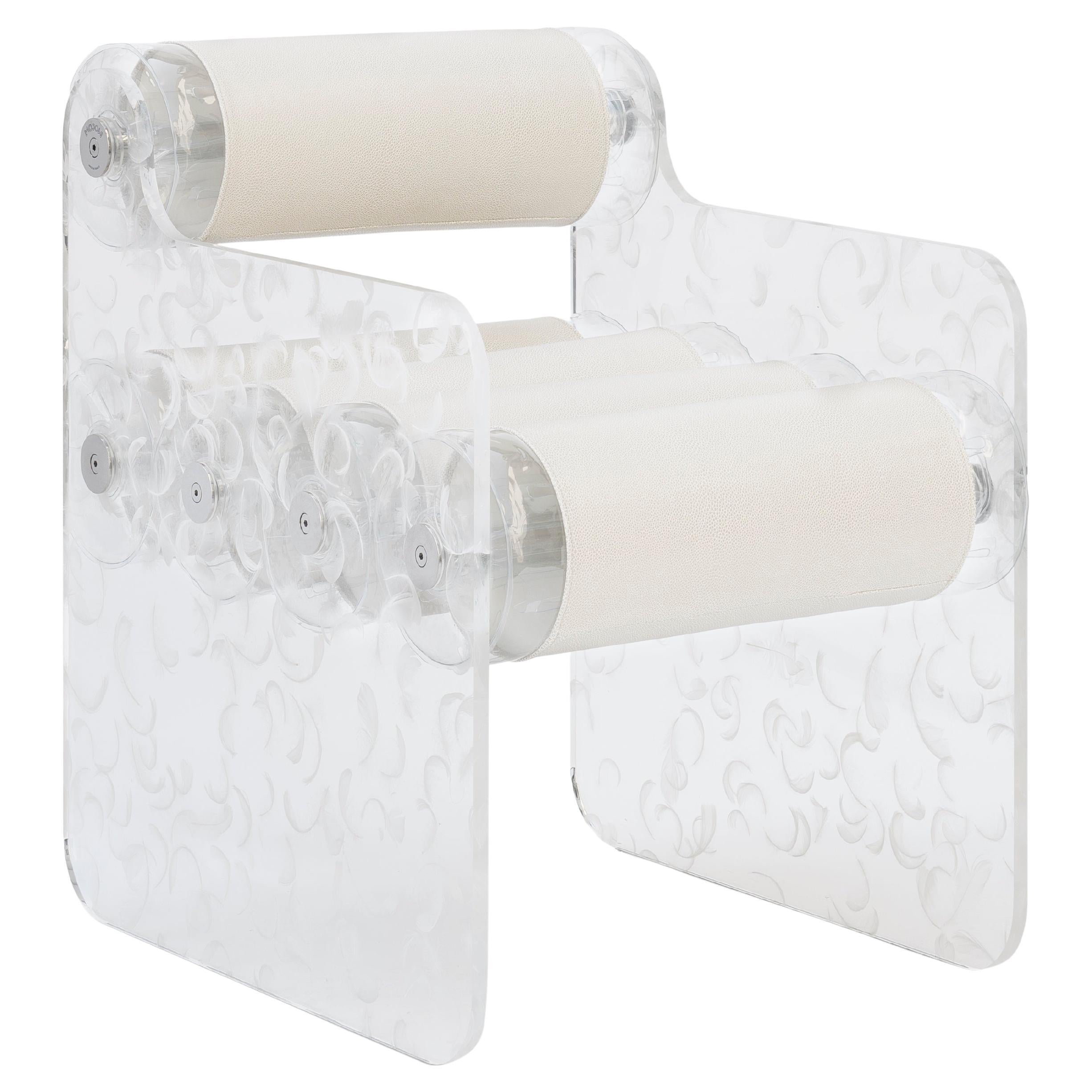 Sedia di design Mw04 "Plume", fatta a mano in Francia dal designer Olivier Santini