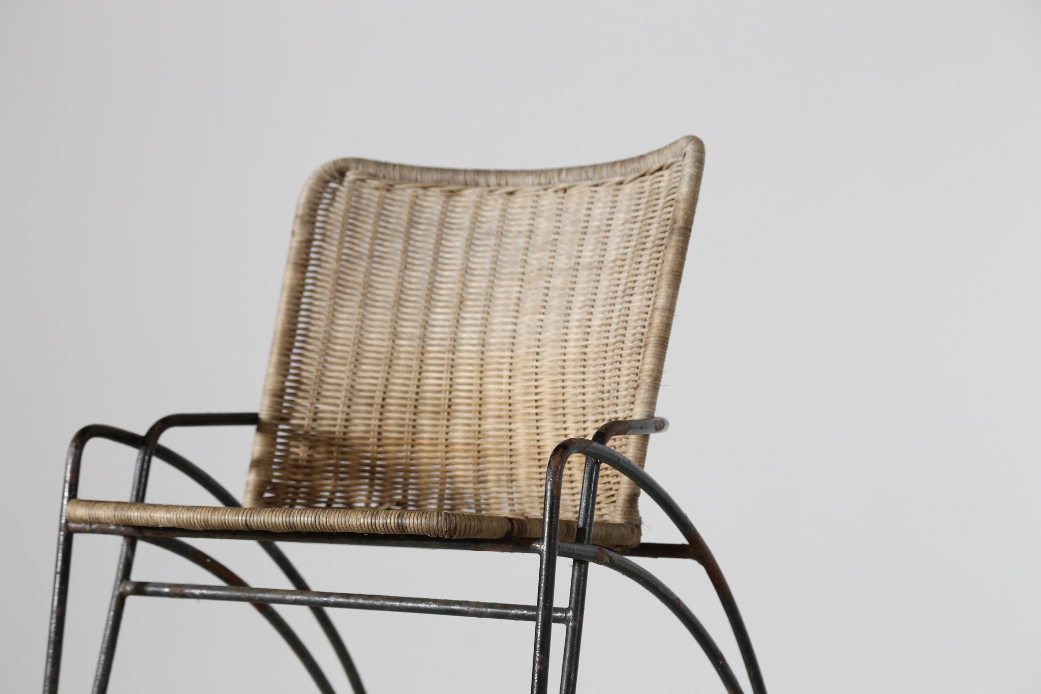 Really nice chair in the style of Raoul Guys, from 1950s.
Made of original wicker and metal.