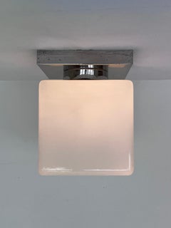 DESIGN Chrome and glass Bauhaus Ceiling Lamp / Flushmount, 1930s
