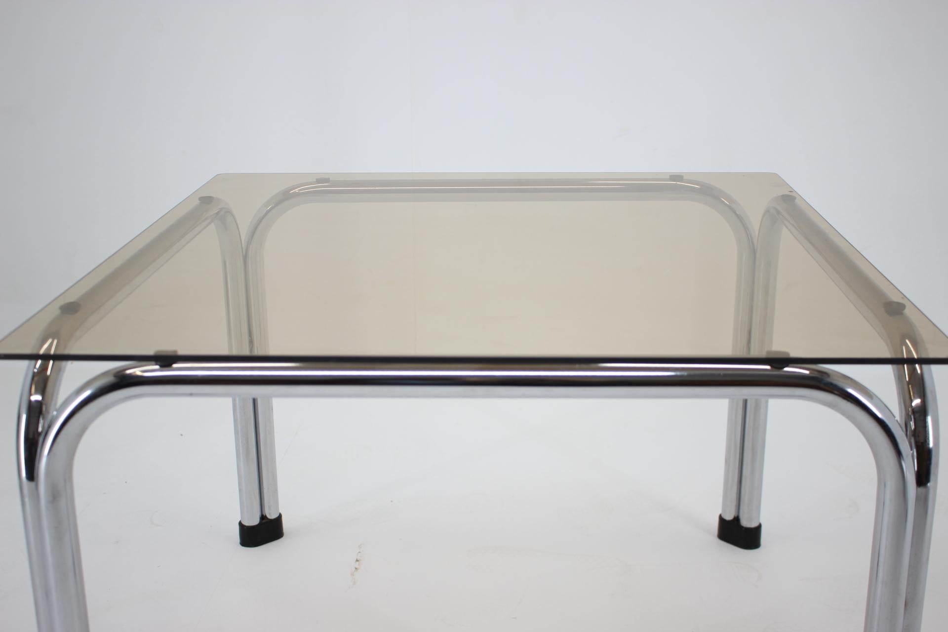 Mid-Century Modern Design Chrome Coffee/Side Table by Viliam Chlebo, Czechoslovakia, 1980s For Sale