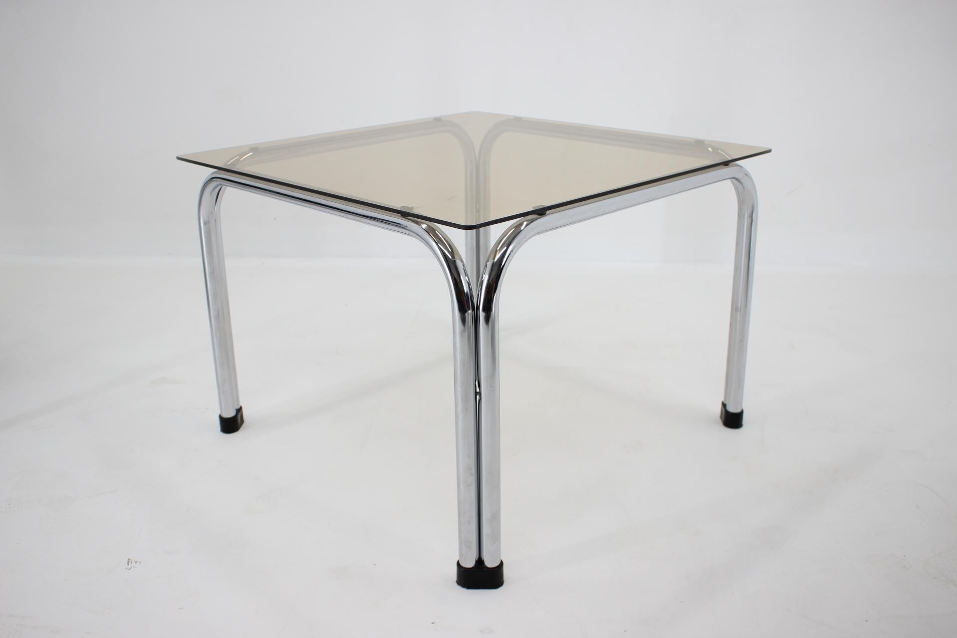 Late 20th Century Design Chrome Coffee/Side Table by Viliam Chlebo, Czechoslovakia, 1980s For Sale
